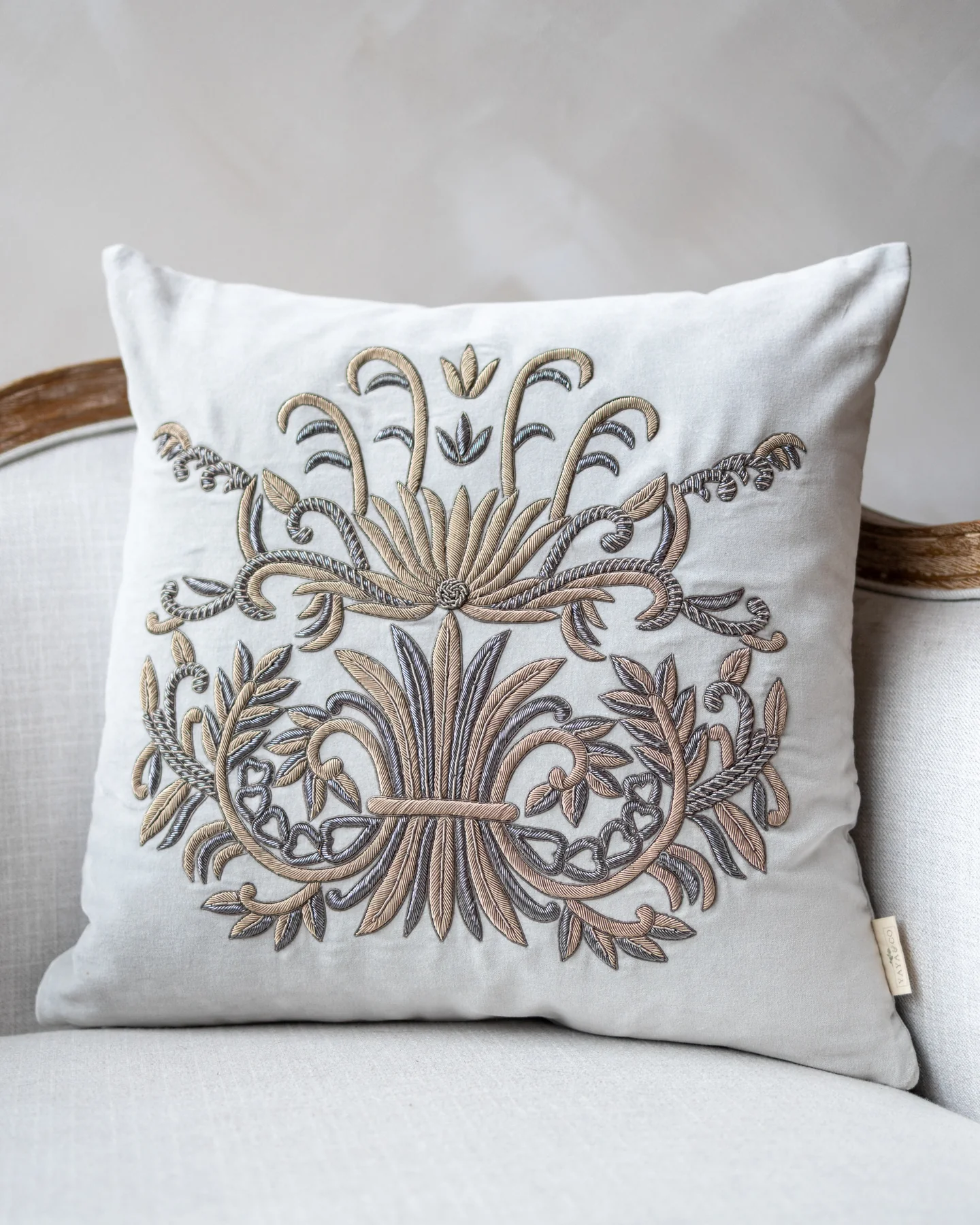 Amber Organic Cotton Velvet Throw Pillow - Image 5