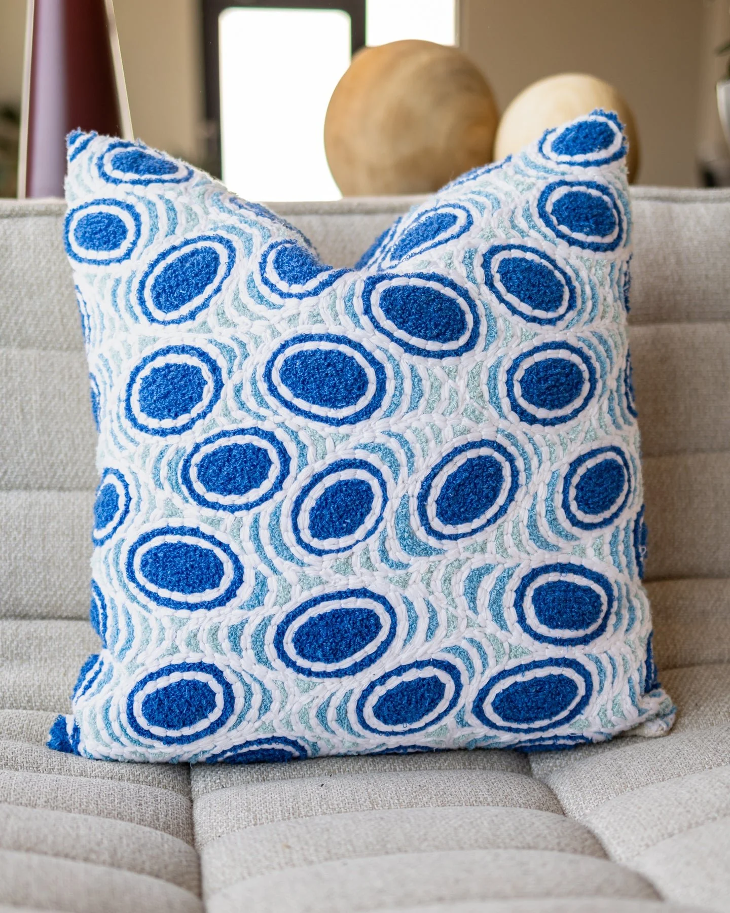 Azzurro Organic Cotton Throw Pillow