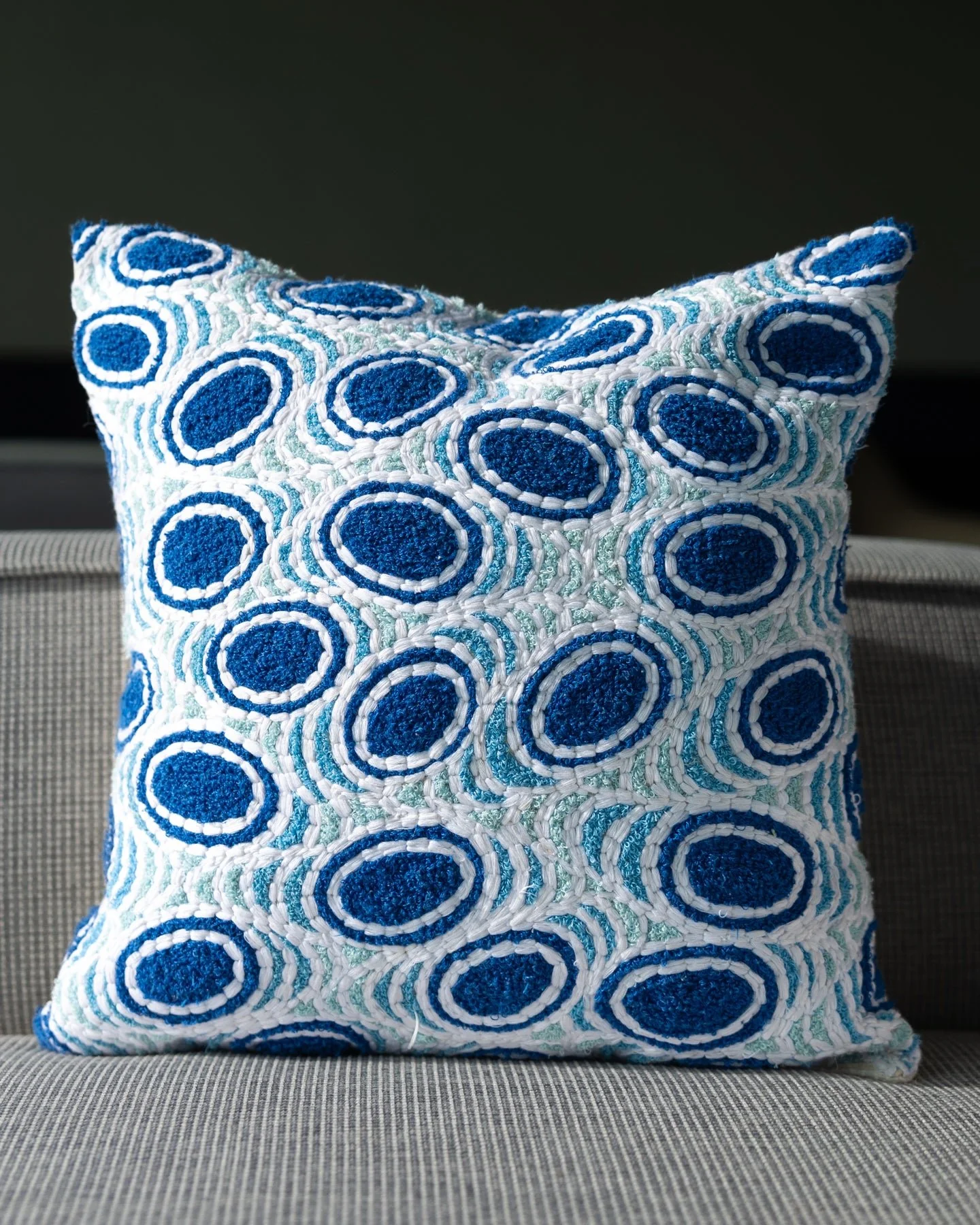 Azzurro Organic Cotton Throw Pillow - Image 2