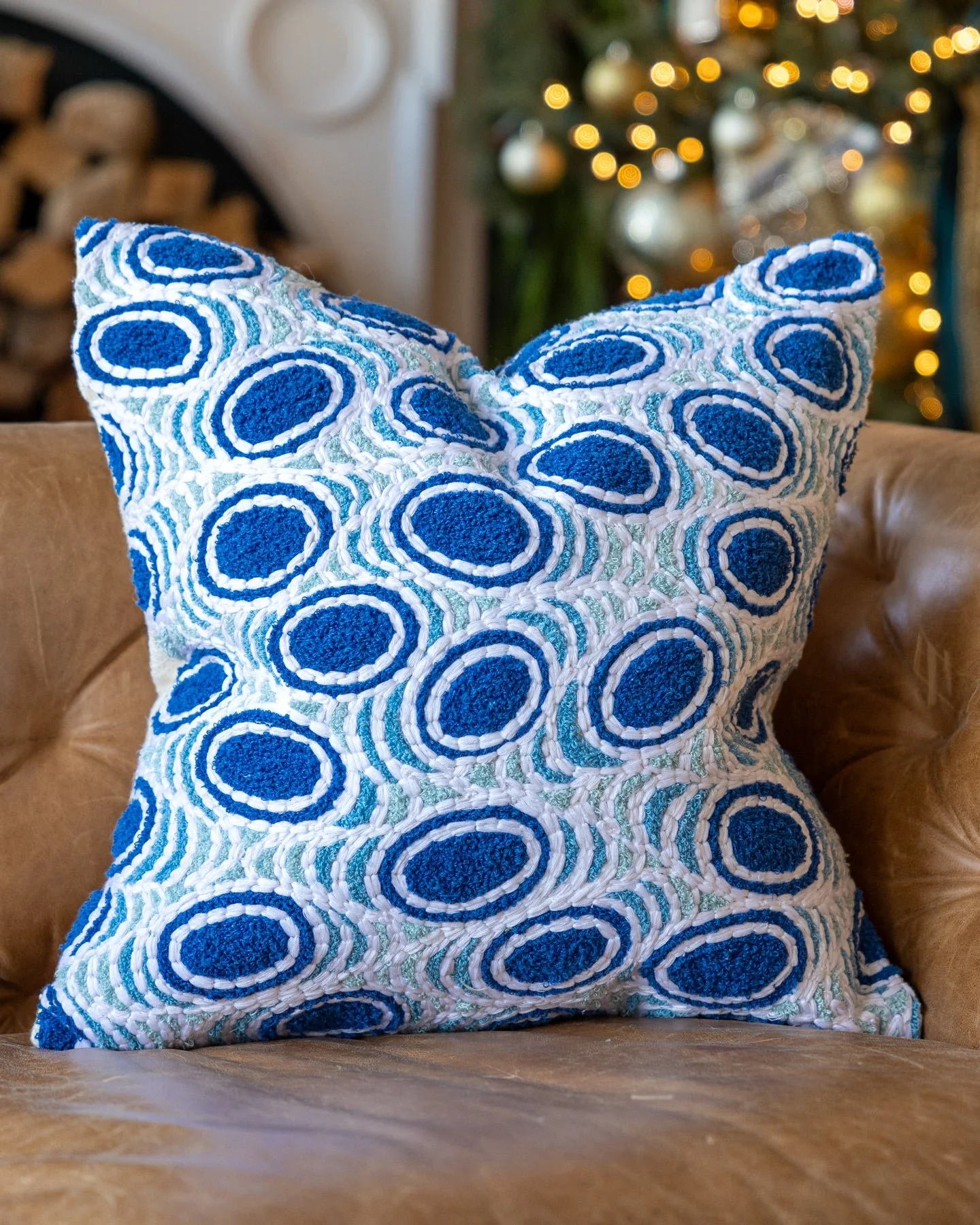 Azzurro Organic Cotton Throw Pillow - Image 5