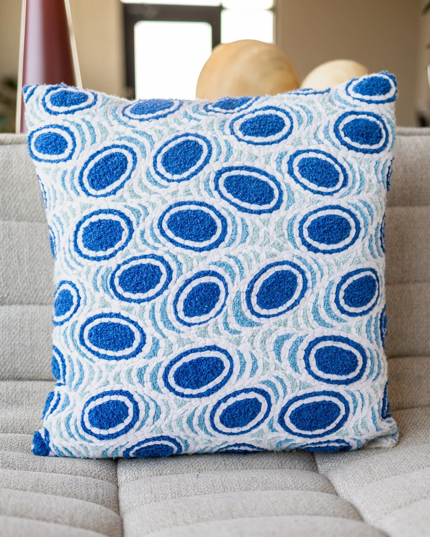 Azzurro Organic Cotton Throw Pillow - Image 6