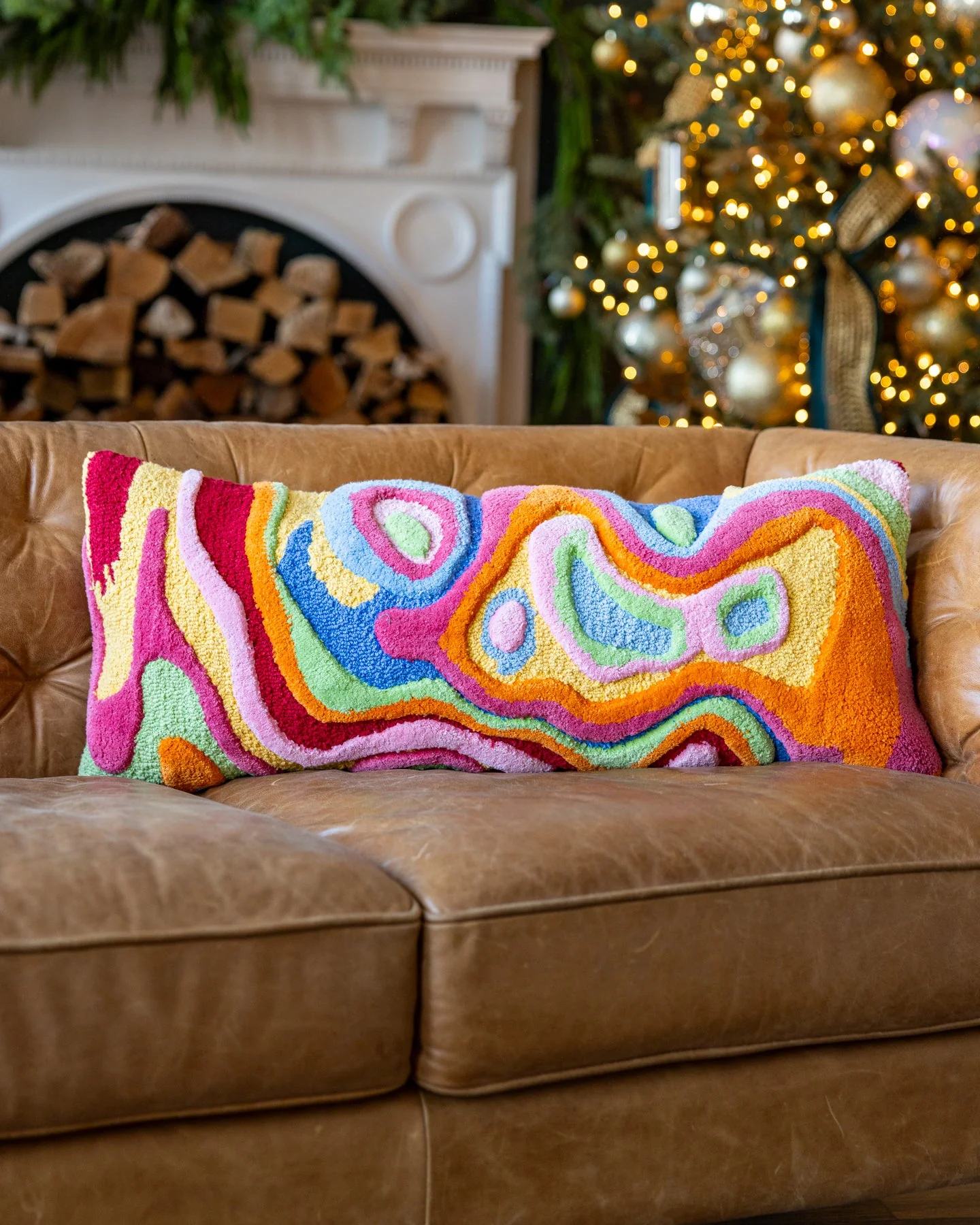 Bellows Bundle: Square Pillow, Lumbar Pillow, Rug, Pouf - Image 5