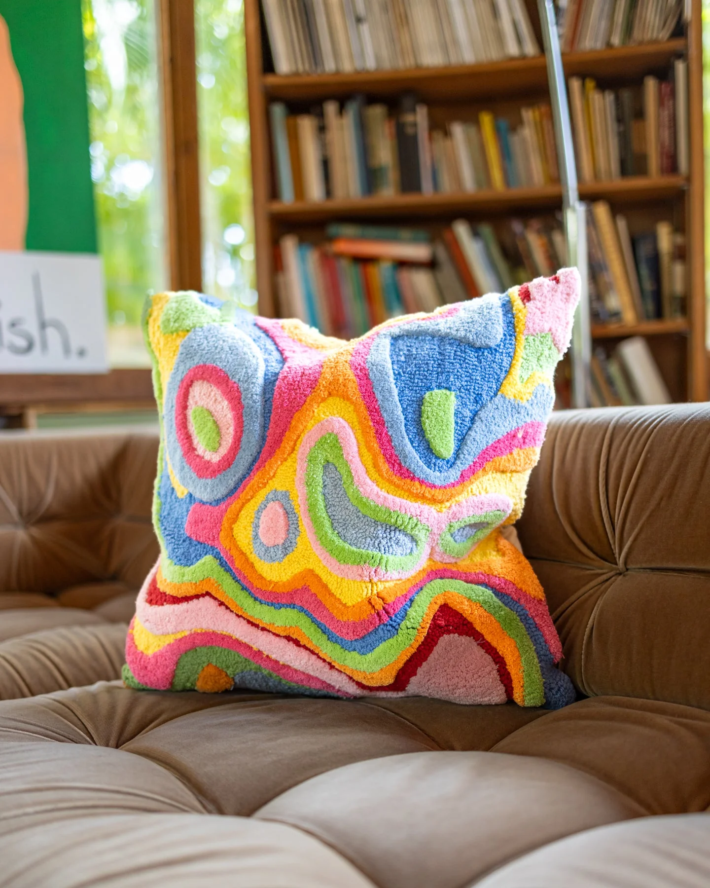 Bellows Organic Cotton Abstract Throw Pillow - Image 4