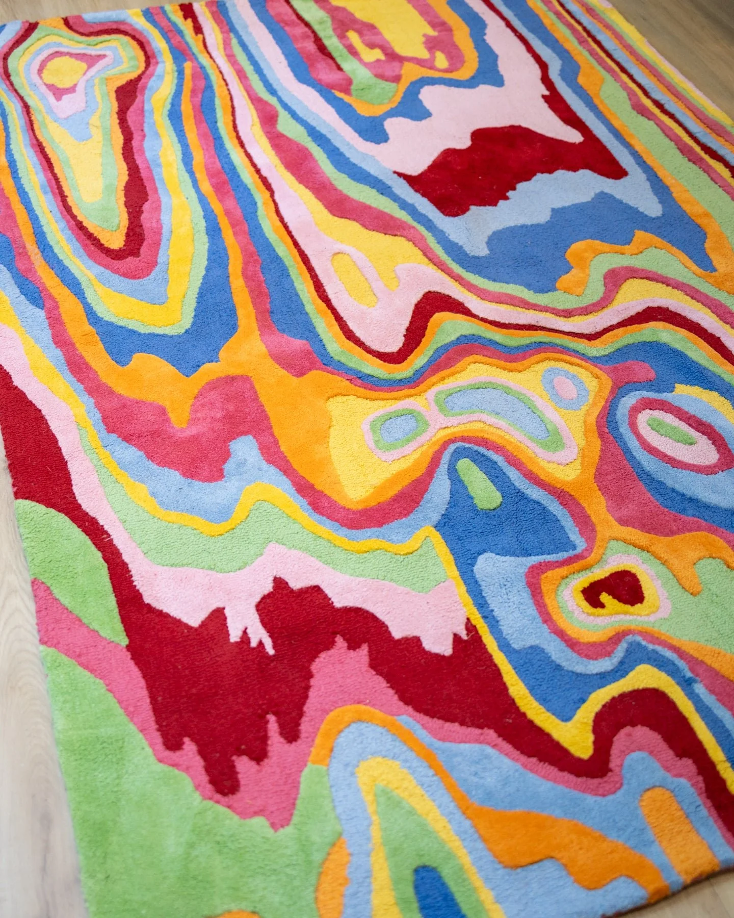 Bellows Organic Cotton Handmade Colorful Tufted Abstract Rug - Image 3