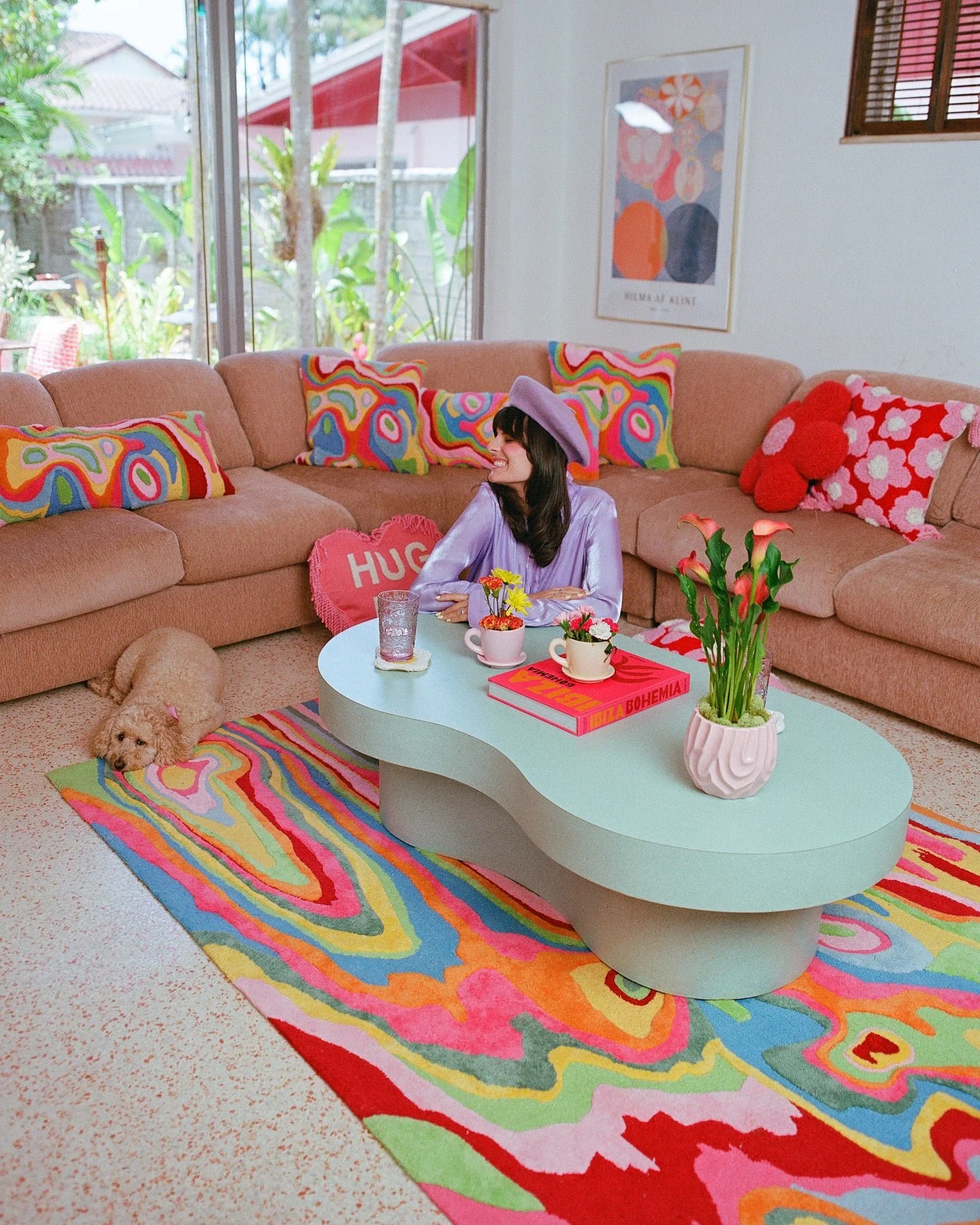 Bellows Organic Cotton Handmade Colorful Tufted Abstract Rug - Image 4