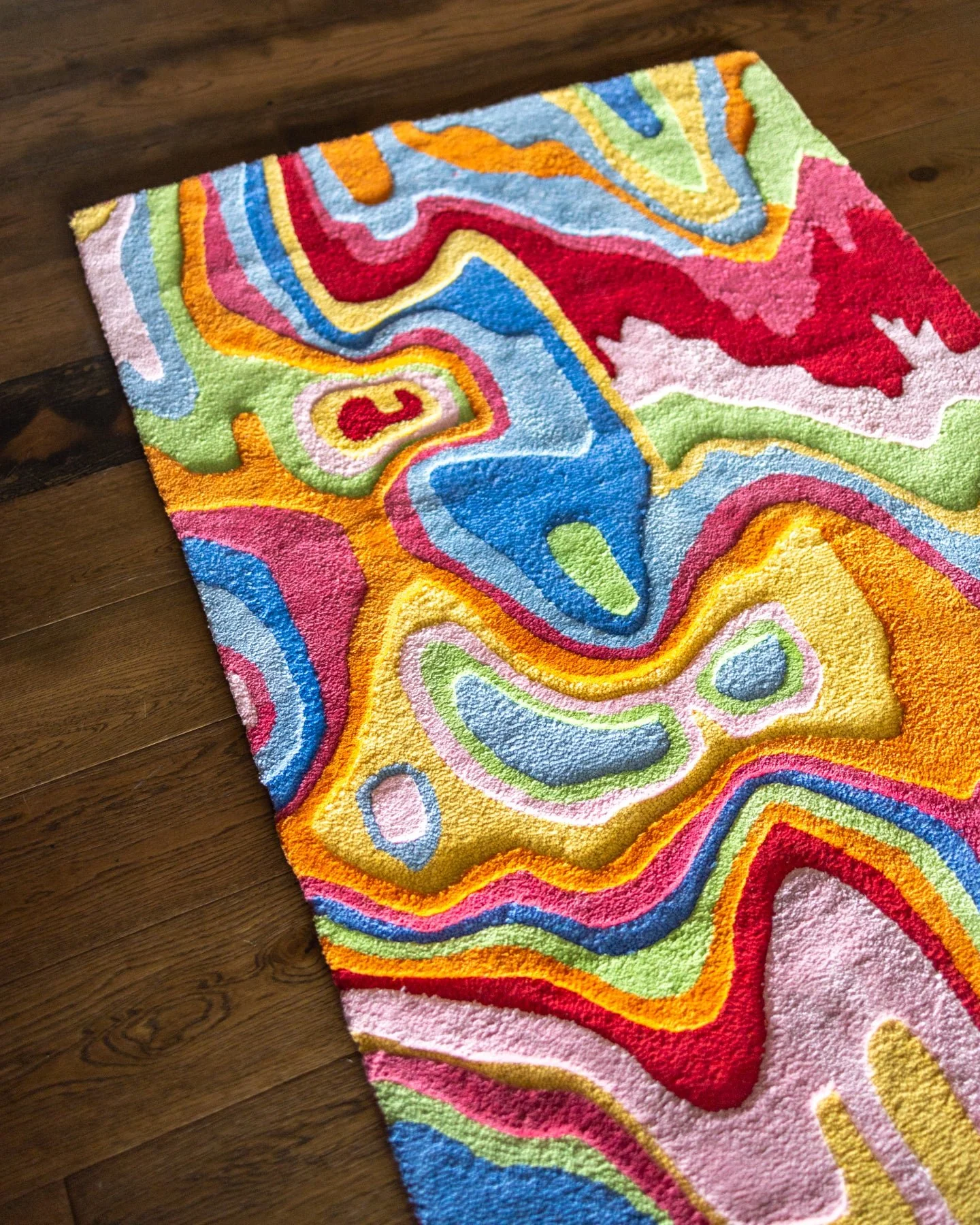 Bellows Organic Cotton Handmade Colorful Tufted Abstract Runner Rug - Image 3