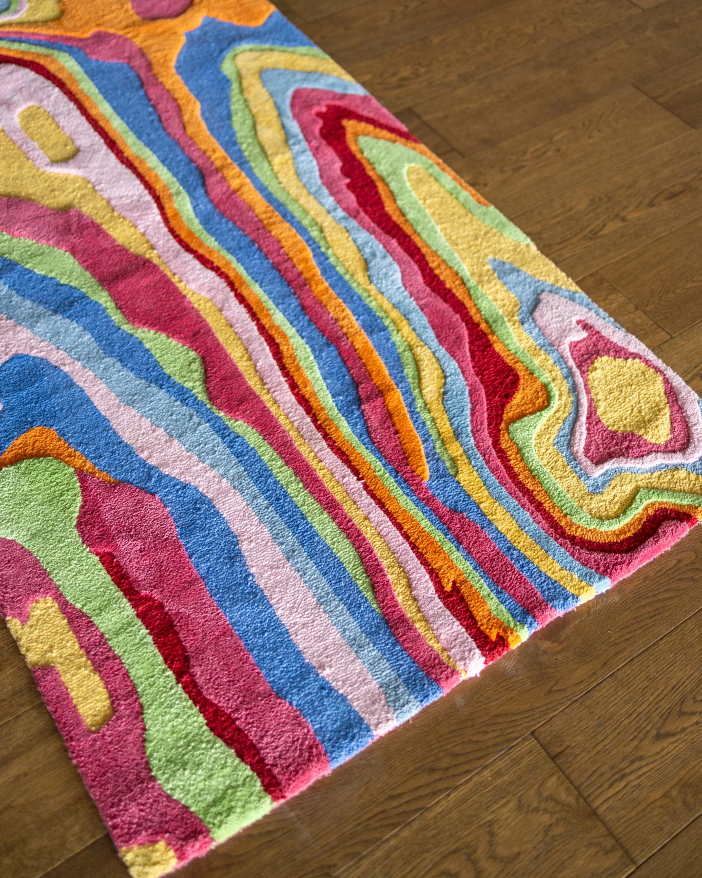 Bellows Organic Cotton Handmade Colorful Tufted Abstract Runner Rug - Image 5