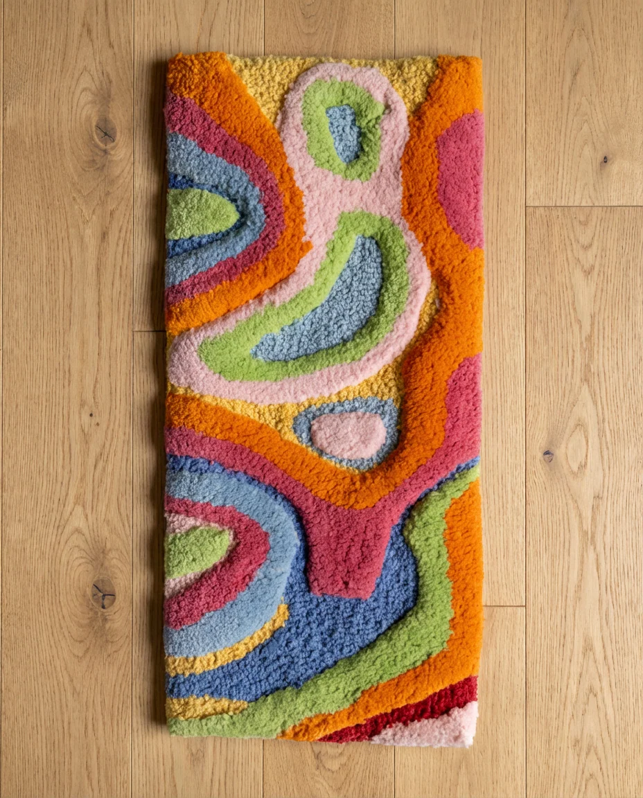Bellows Organic Cotton Tufted Abstract Computer Rug - Image 2