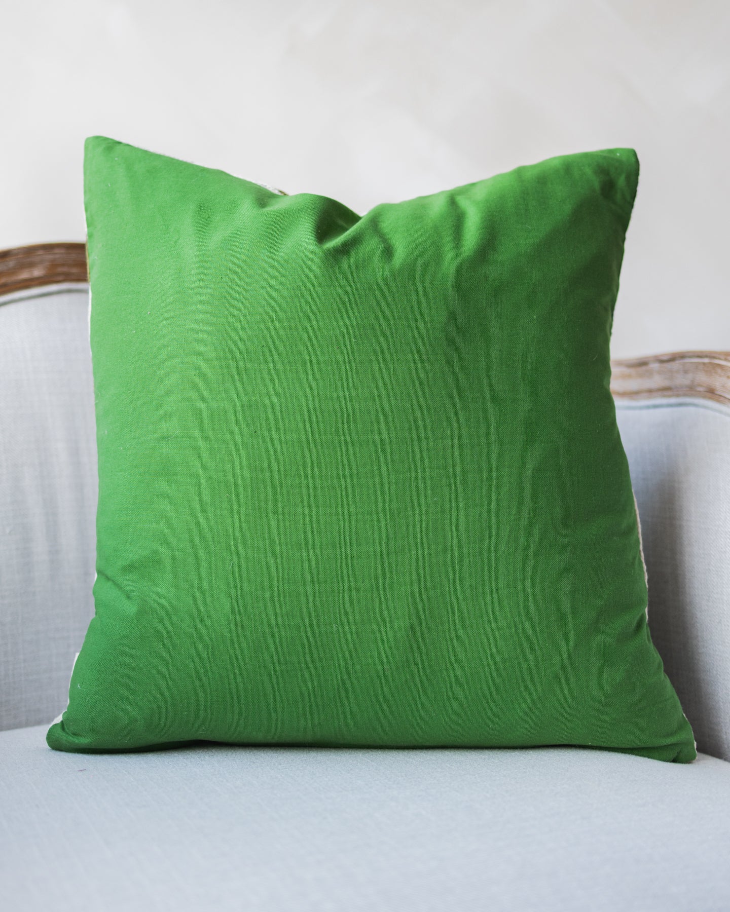 Berkley Embroidered Organic Cotton Botanical Throw Pillow - Image 3