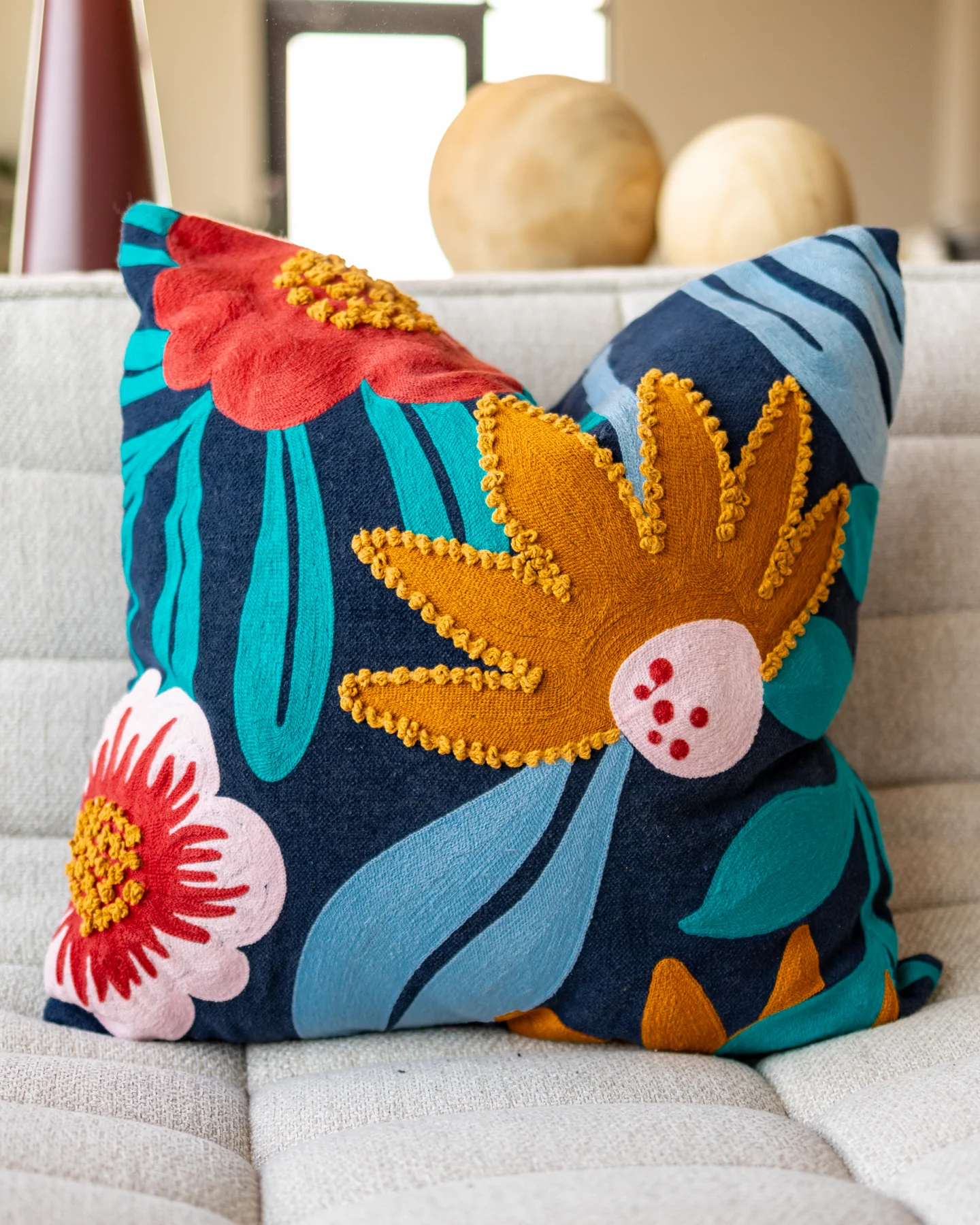 Billie Organic Cotton Velvet Throw Pillow