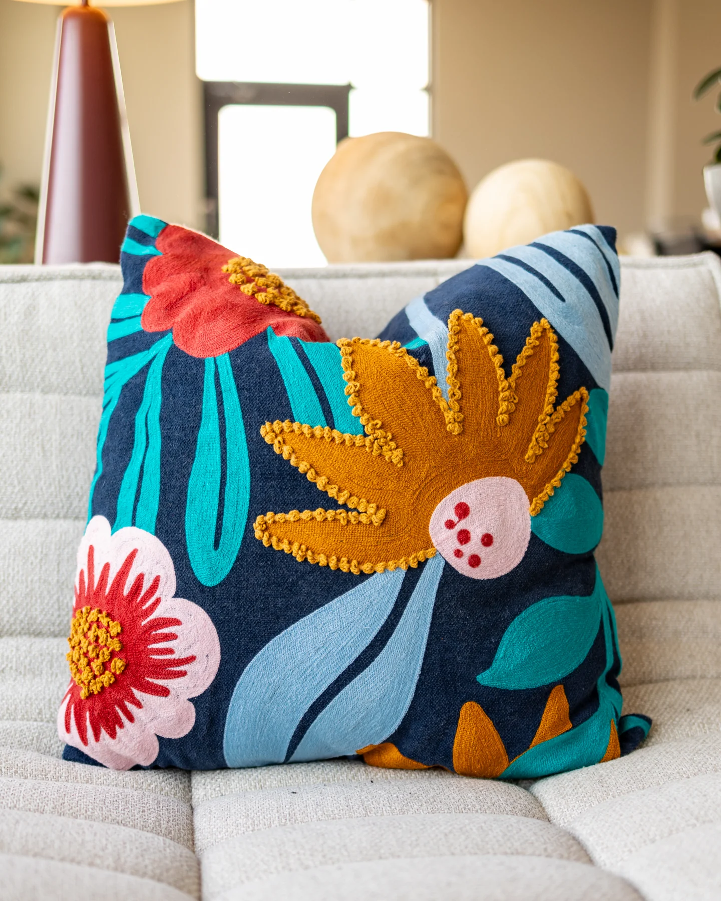 Billie Organic Cotton Velvet Throw Pillow - Image 4