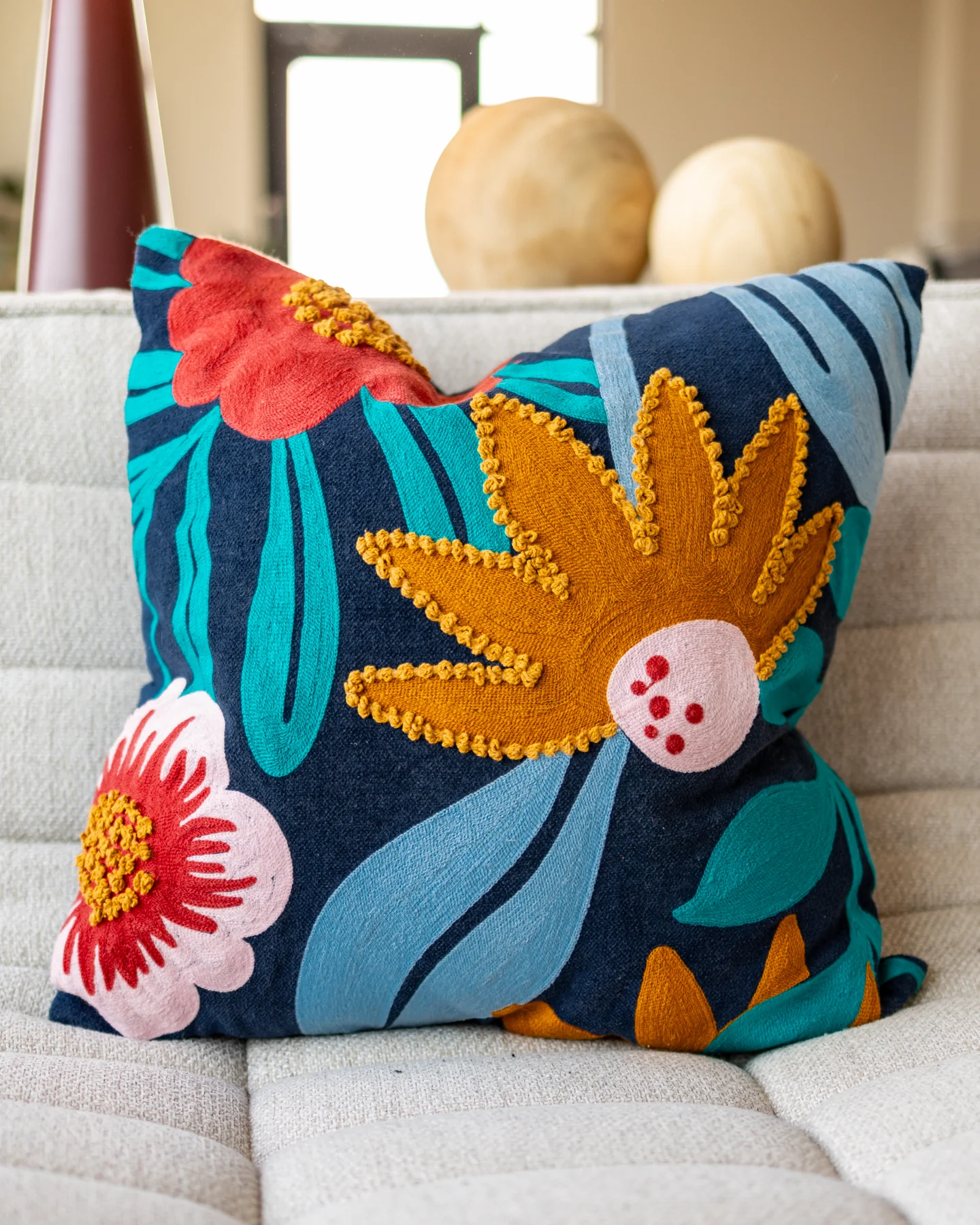Billie Organic Cotton Velvet Throw Pillow - Image 5