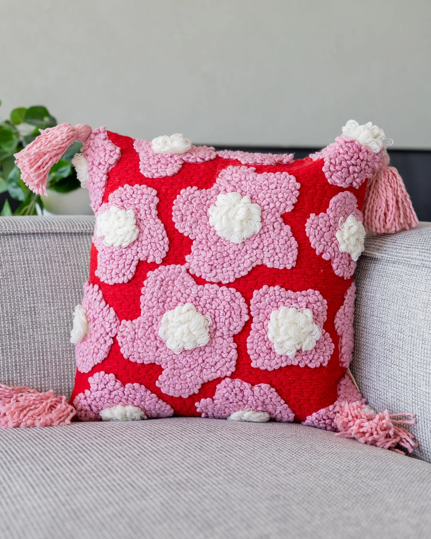 Blossom Organic Cotton Flower Throw Pillow - Image 4