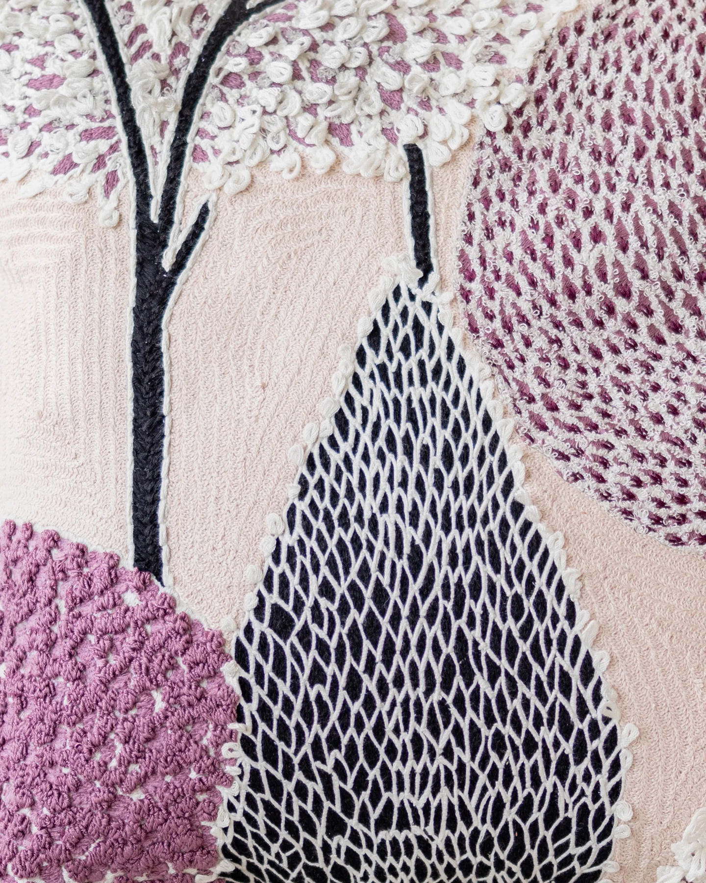 Bridget Organic Cotton Abstract Embroidered Throw Pillow - Image 3