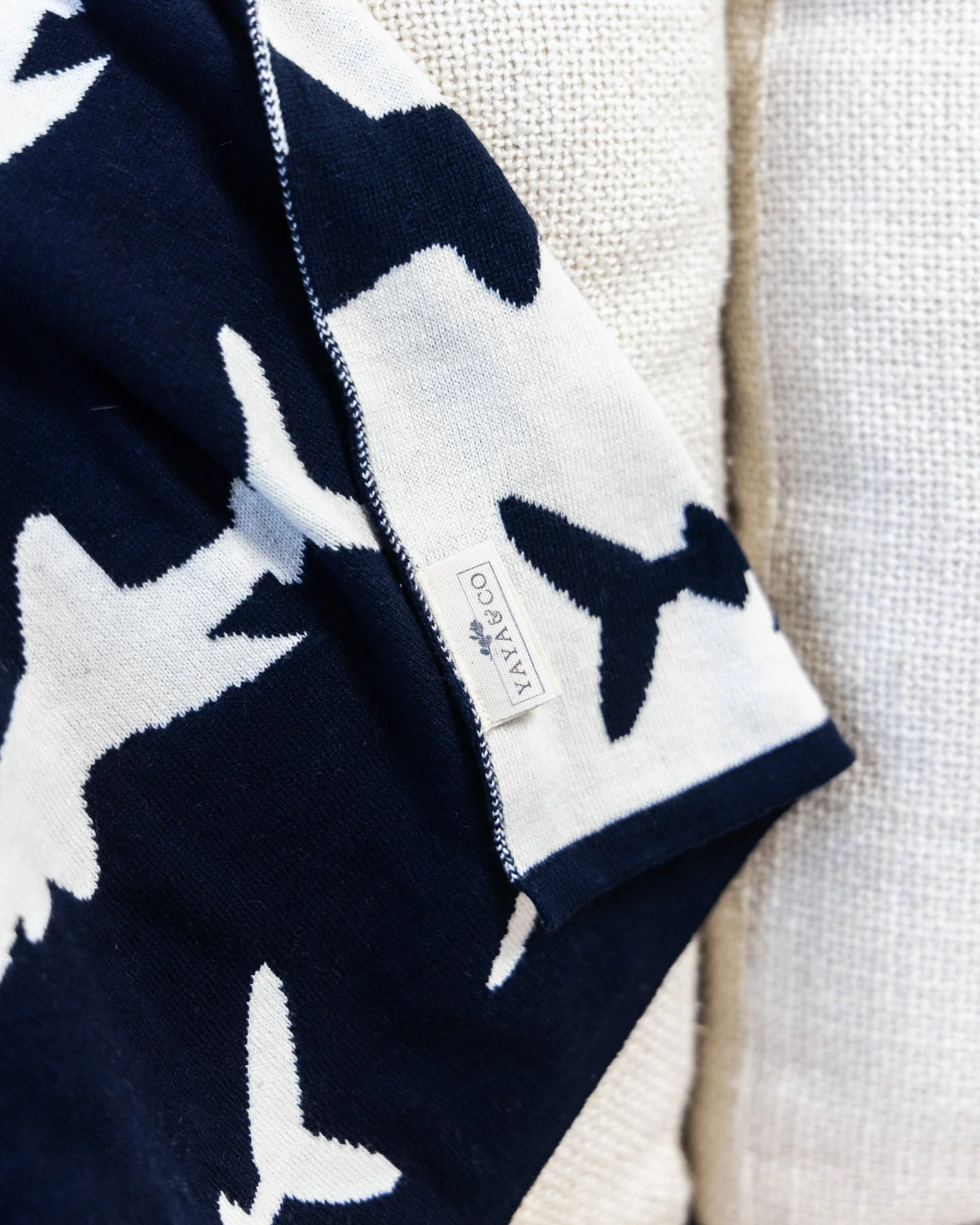 Bruce Organic Cotton Shark Baby and Kids Throw Blanket - Image 3