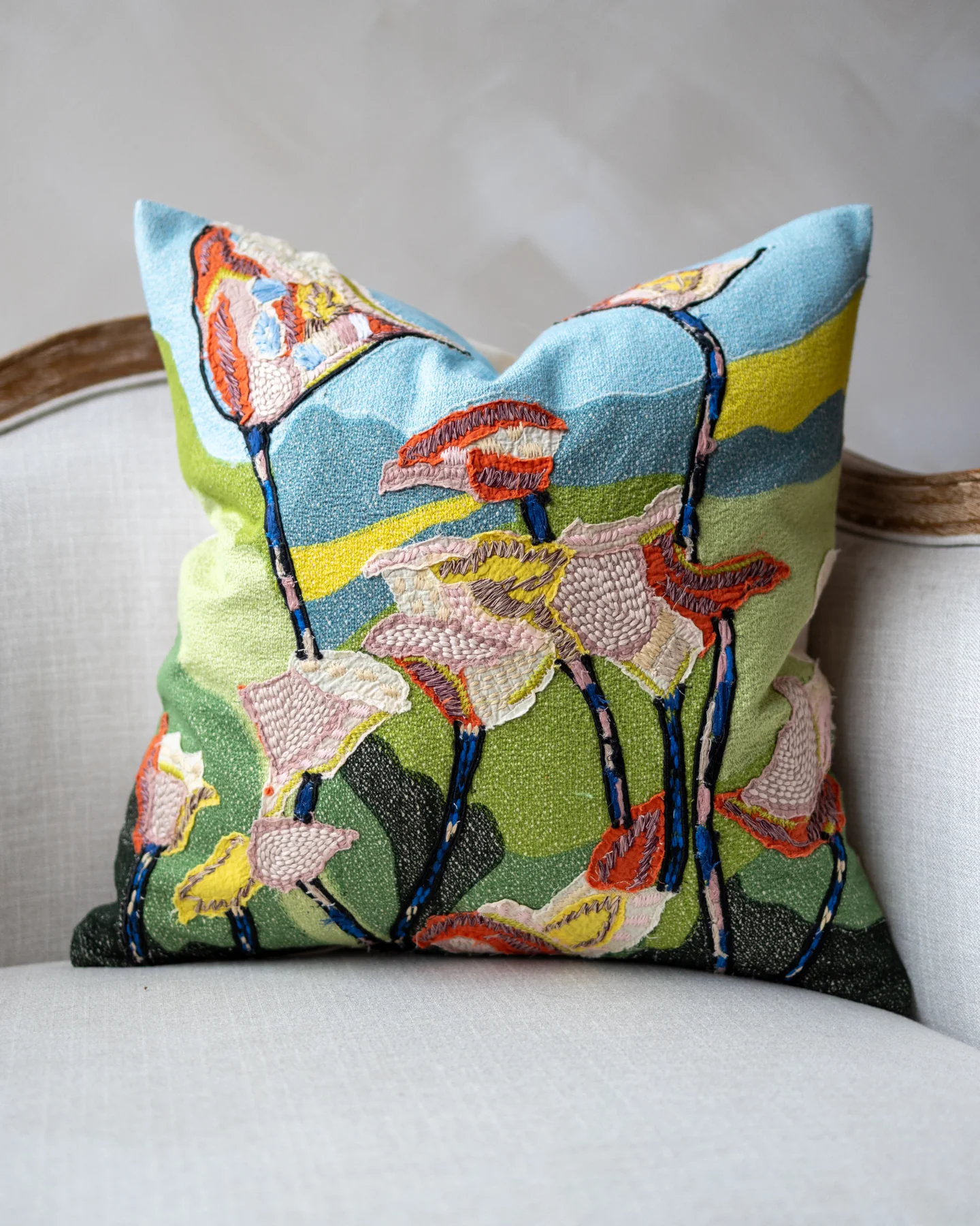 Callie Organic Cotton Floral Throw Pillow