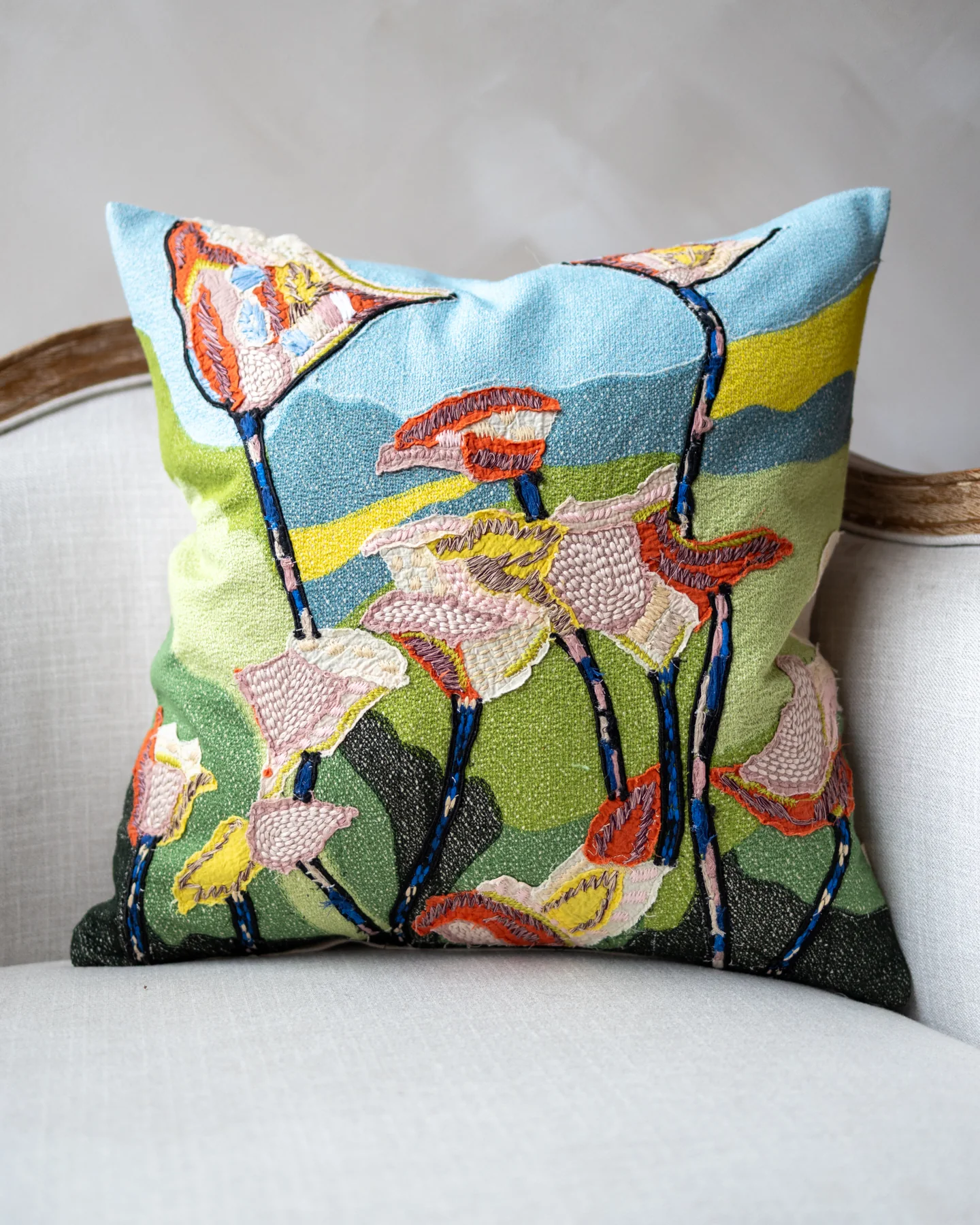Callie Organic Cotton Floral Throw Pillow - Image 4