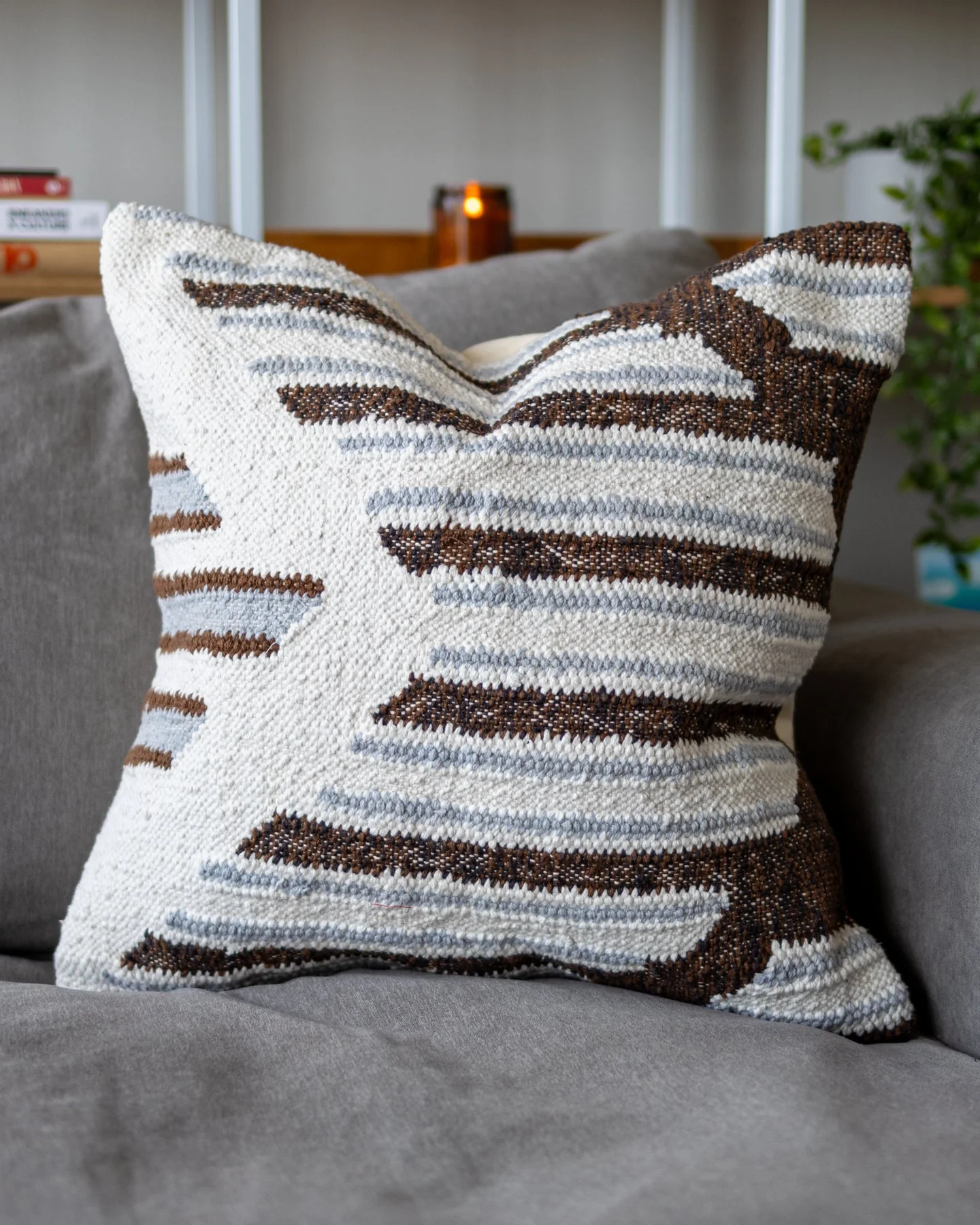 Croix Organic Cotton Kilim Throw Pillow - Image 3