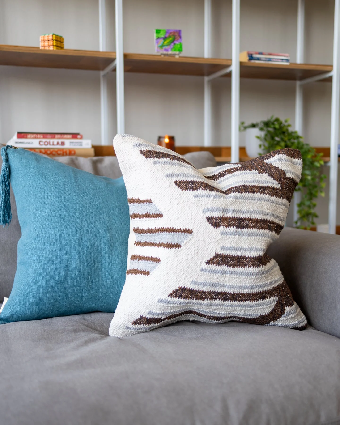Croix Organic Cotton Kilim Throw Pillow - Image 5