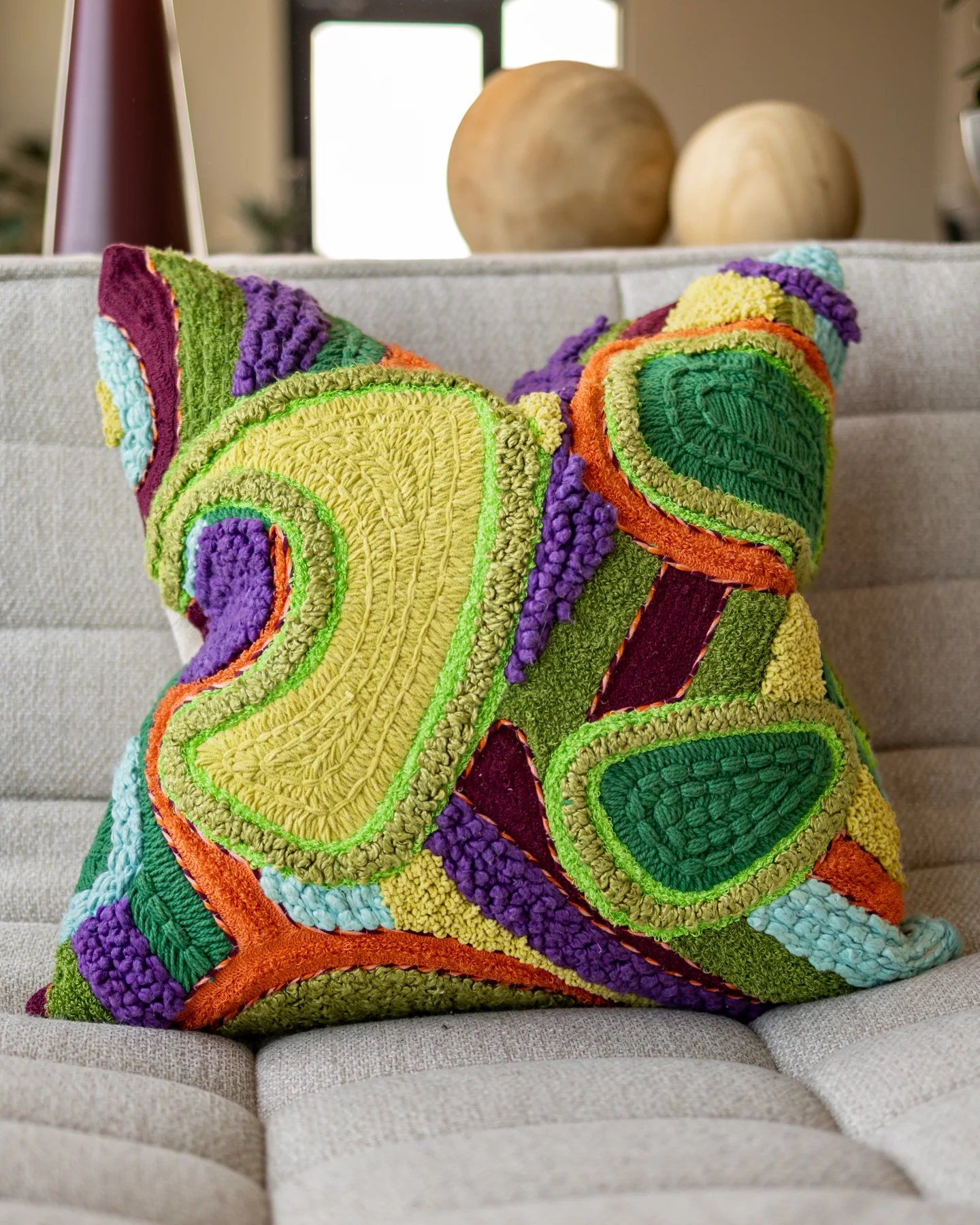 Devin Organic Cotton Abstract Throw Pillow
