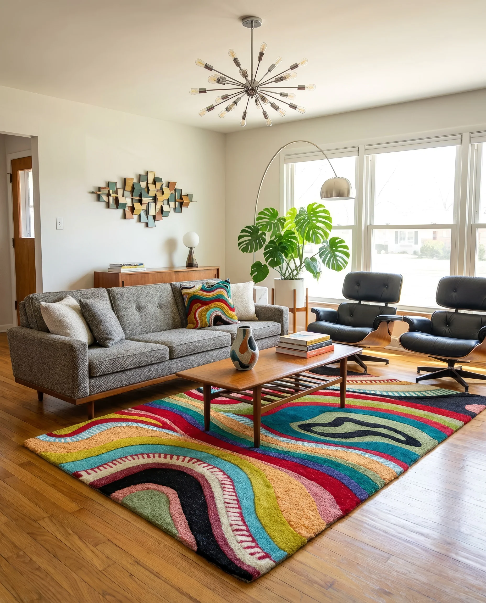 Echo Organic Wool Handmade Colorful Tufted Abstract Rug - Image 5