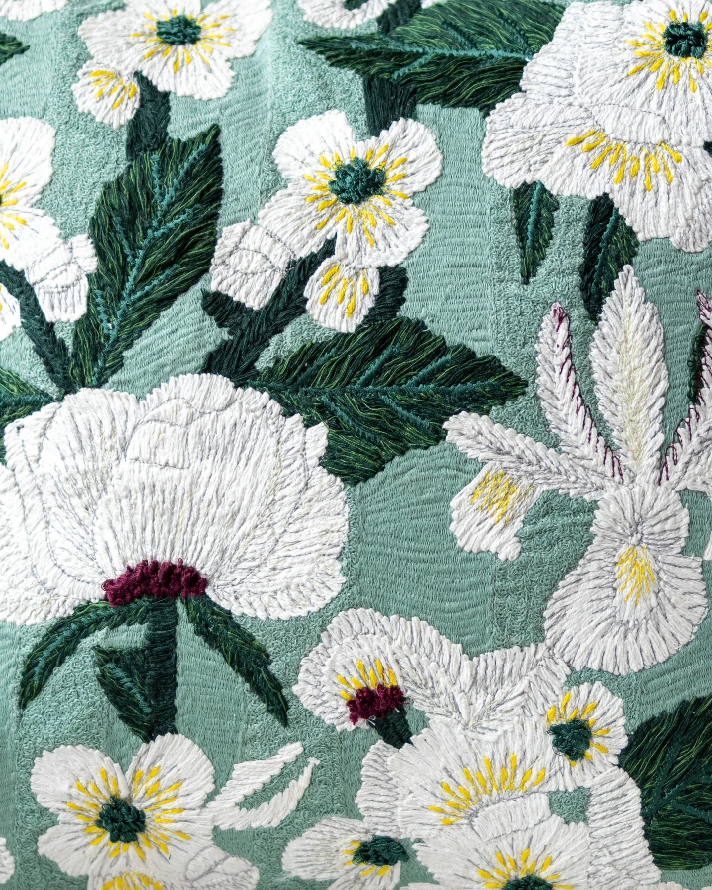 Everly Organic Cotton Floral Throw Pillow - Image 2