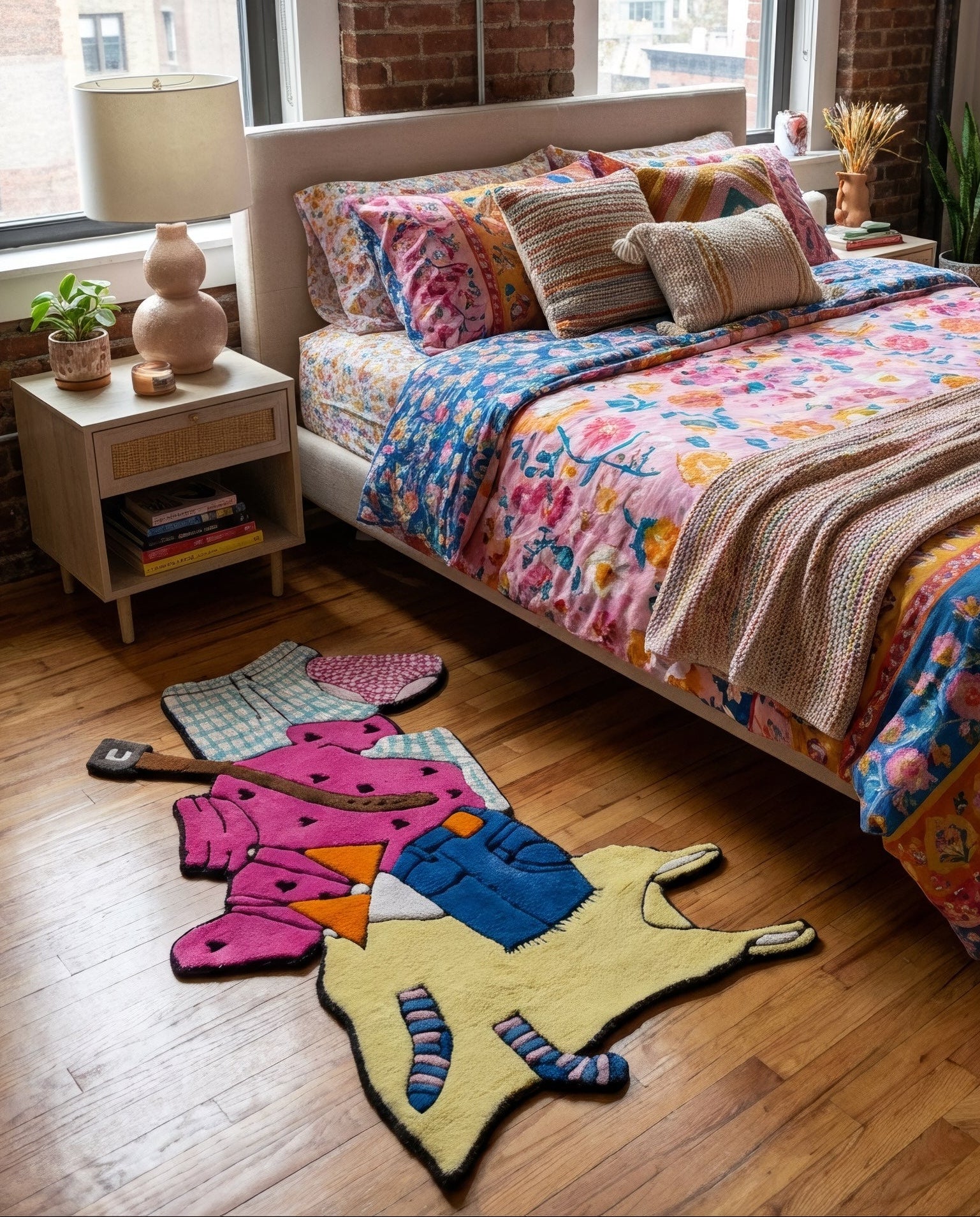 Fashionably Late Organic Cotton Handmade Clothing Pile Rug - Image 2