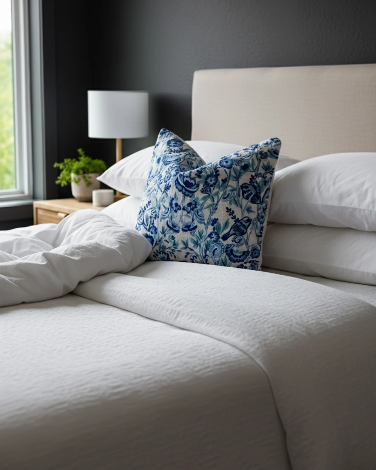 Feng Organic Cotton Chinoiserie Throw Pillow - Image 4