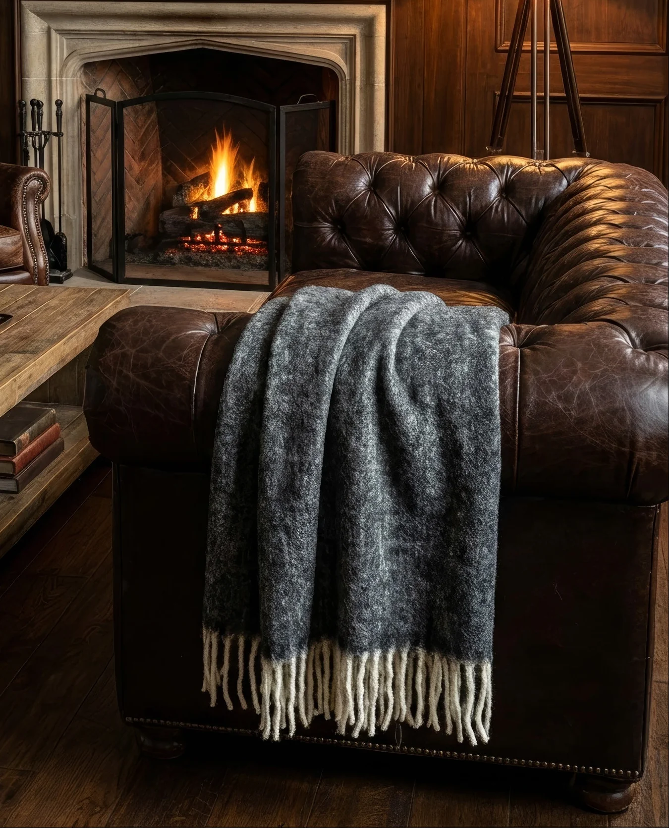 Gal Organic Brushed Wool Throw Blanket with Tassels - Image 5