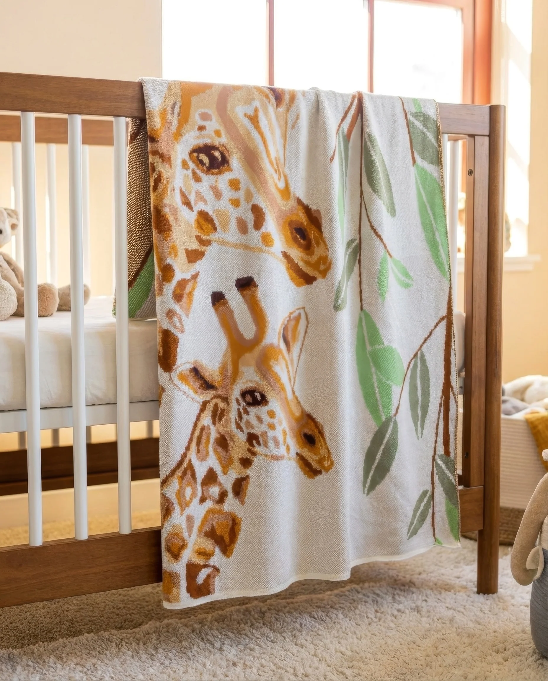 Gavin Organic Cotton Giraffe Baby and Kids Throw Blanket