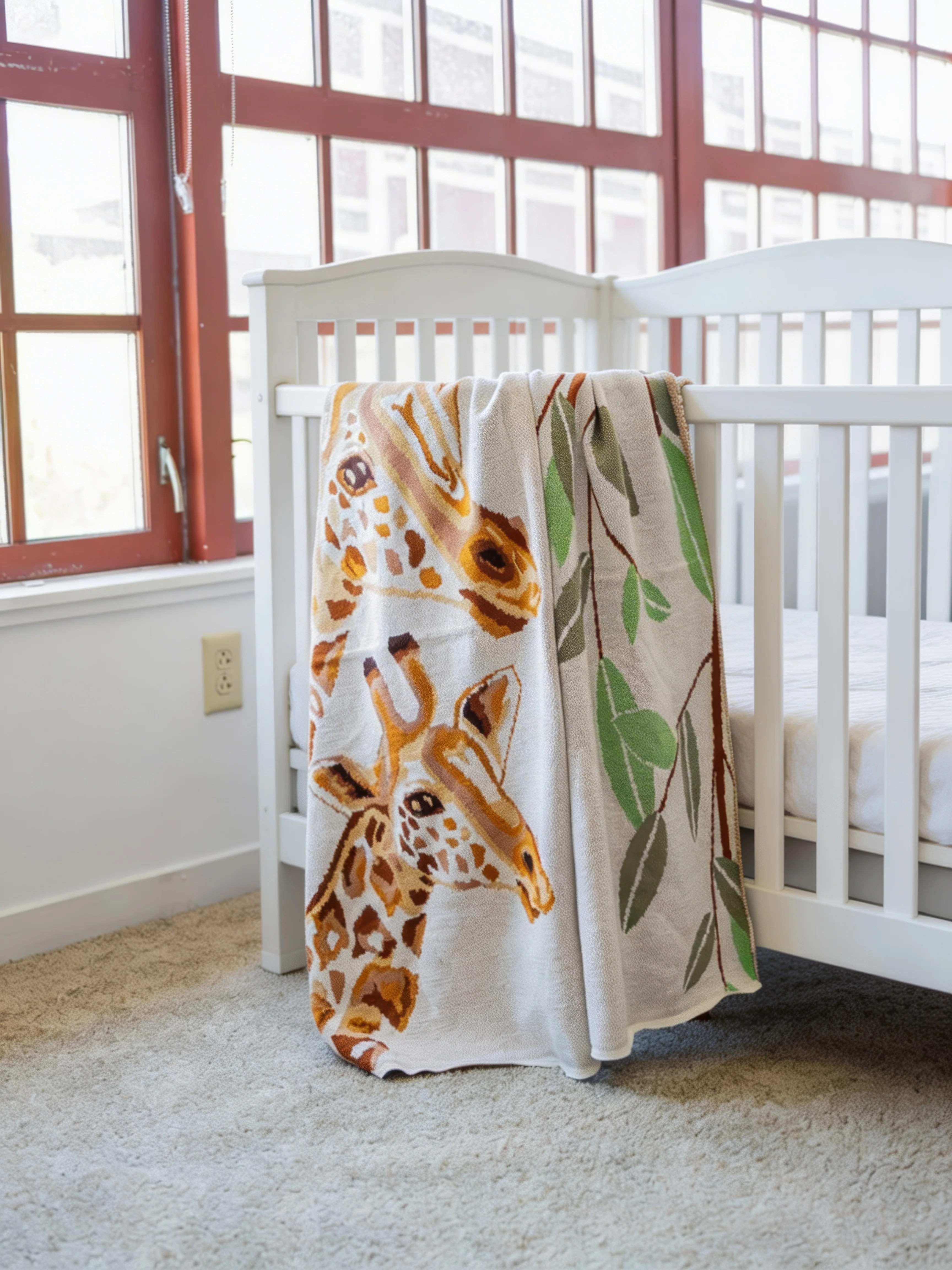 Gavin Organic Cotton Giraffe Baby and Kids Throw Blanket - Image 2