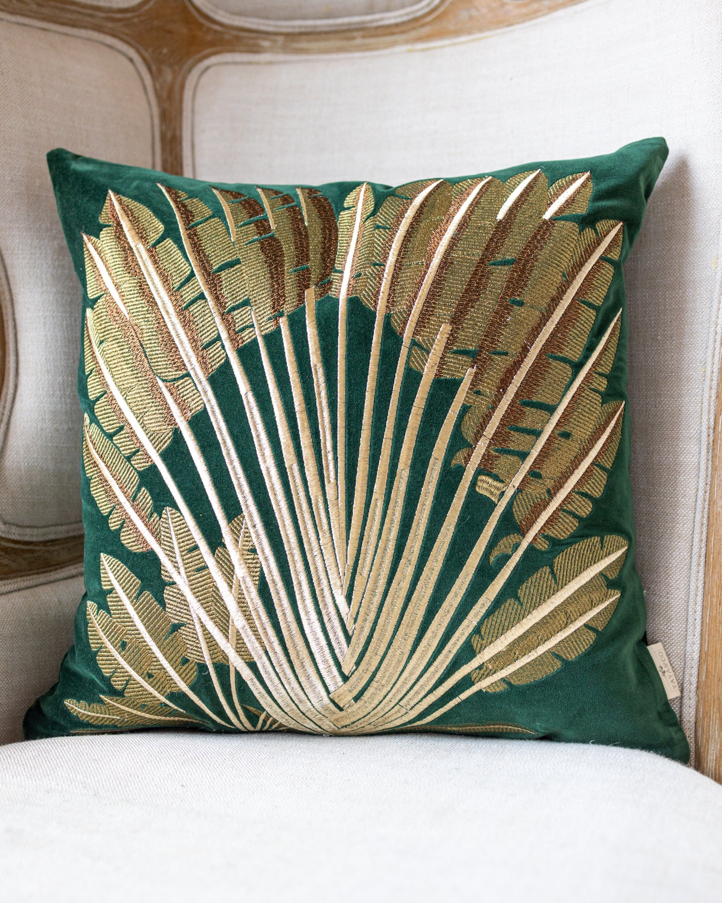 Gemma Organic Cotton Velvet Throw Pillow - Image 3