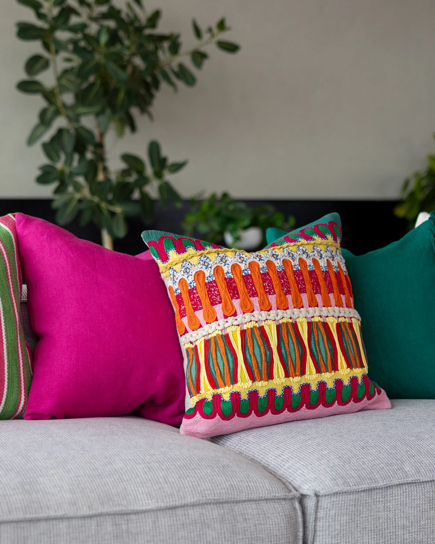 Giada Organic Cotton Throw Pillow - Image 3