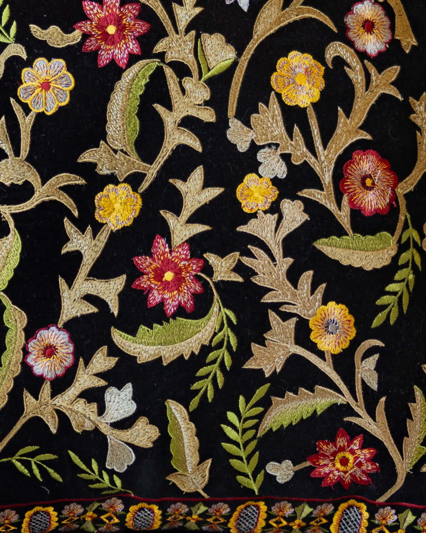 Hillary Organic Cotton Velvet Kashmiri Throw Pillow - Image 2