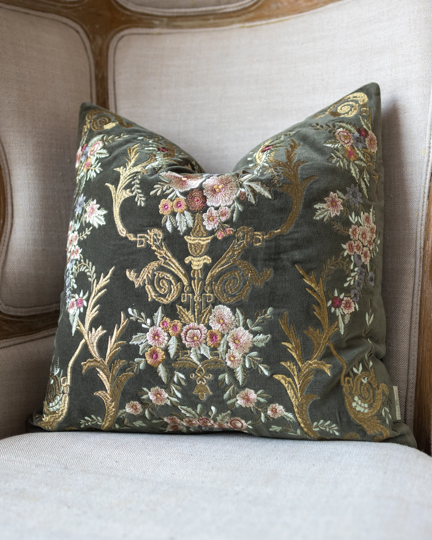 Jacqueline Organic Cotton Velvet Throw Pillow