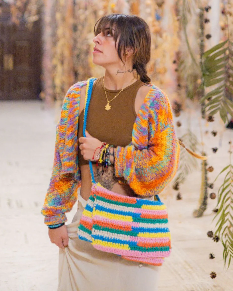 Jenny Abstract Crochet Shoulder Bag - Image 7