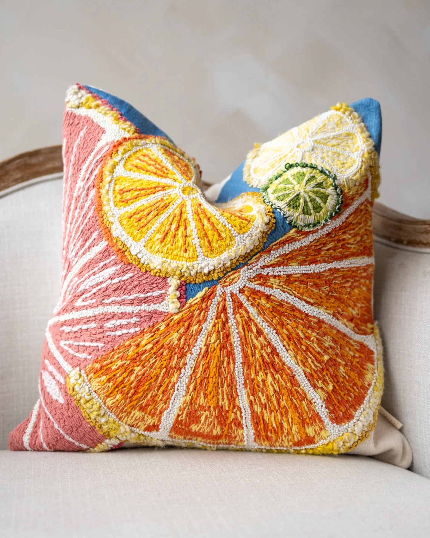 Kate Organic Cotton Citrus Throw Pillow