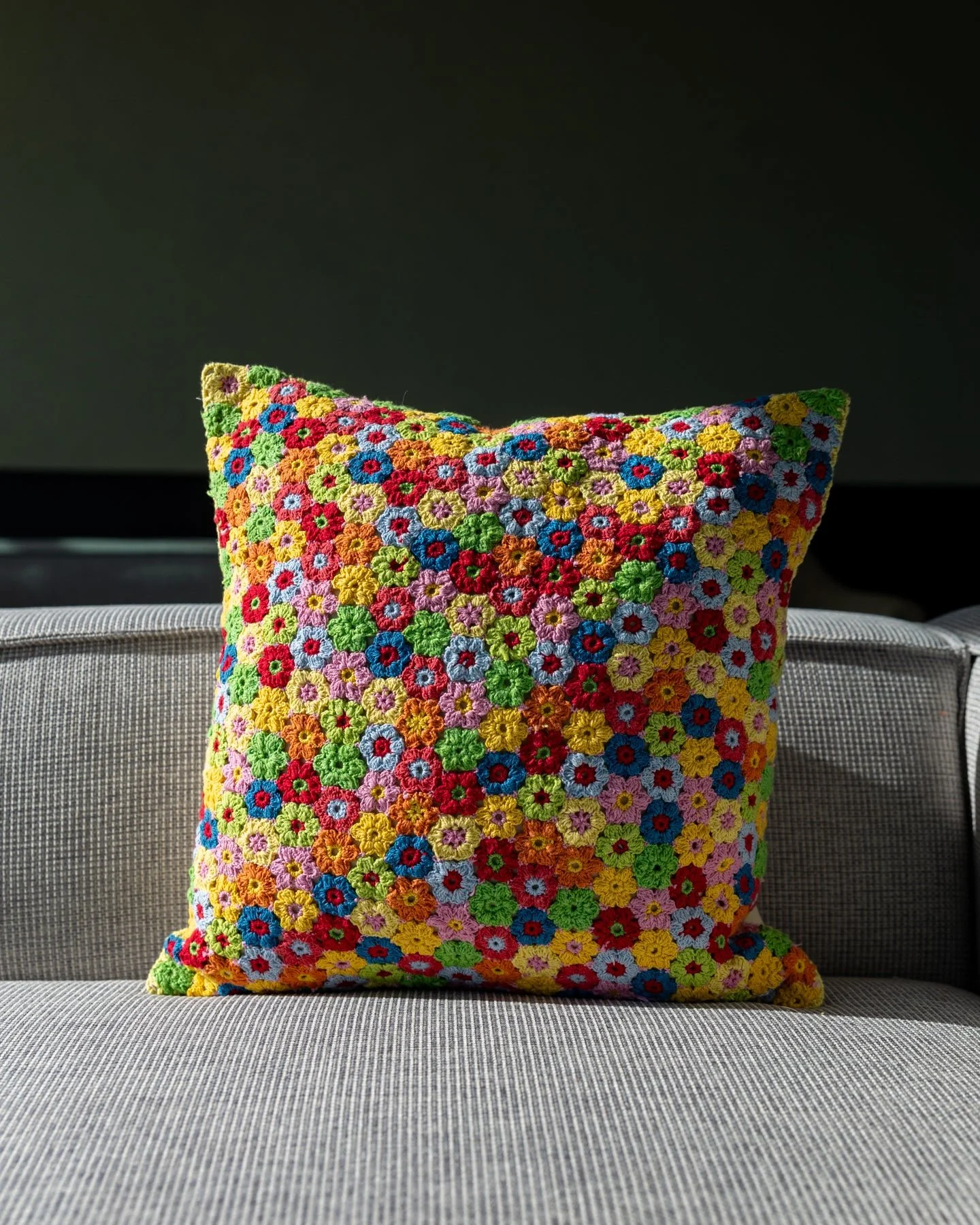 Lane Organic Cotton Abstract Crochet Throw Pillow - Image 3