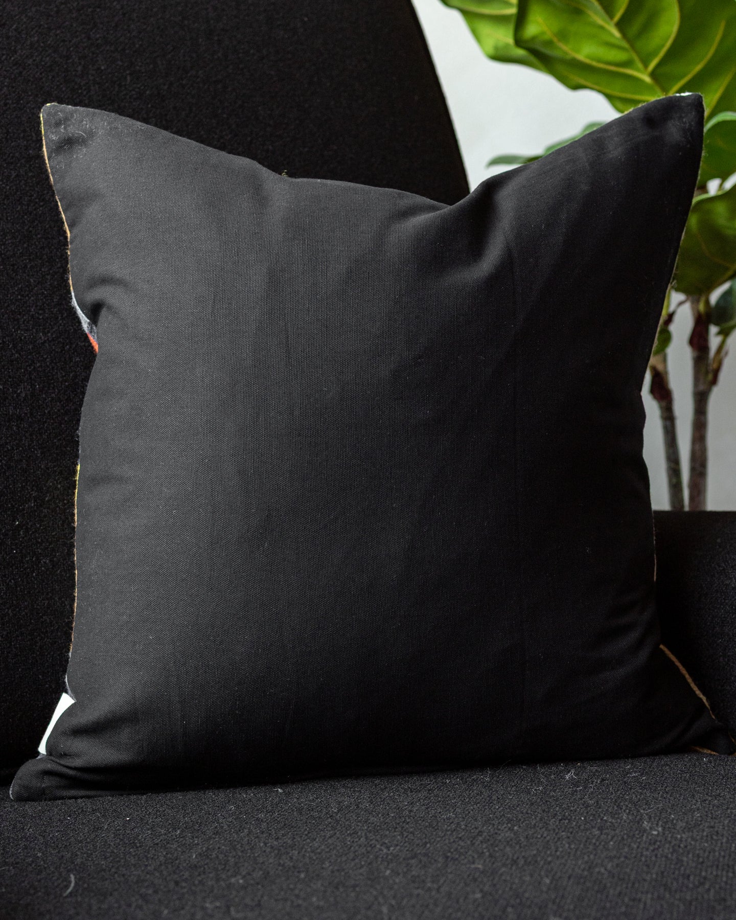 Lena Embroidered Organic Cotton Geometric Throw Pillow - Image 4