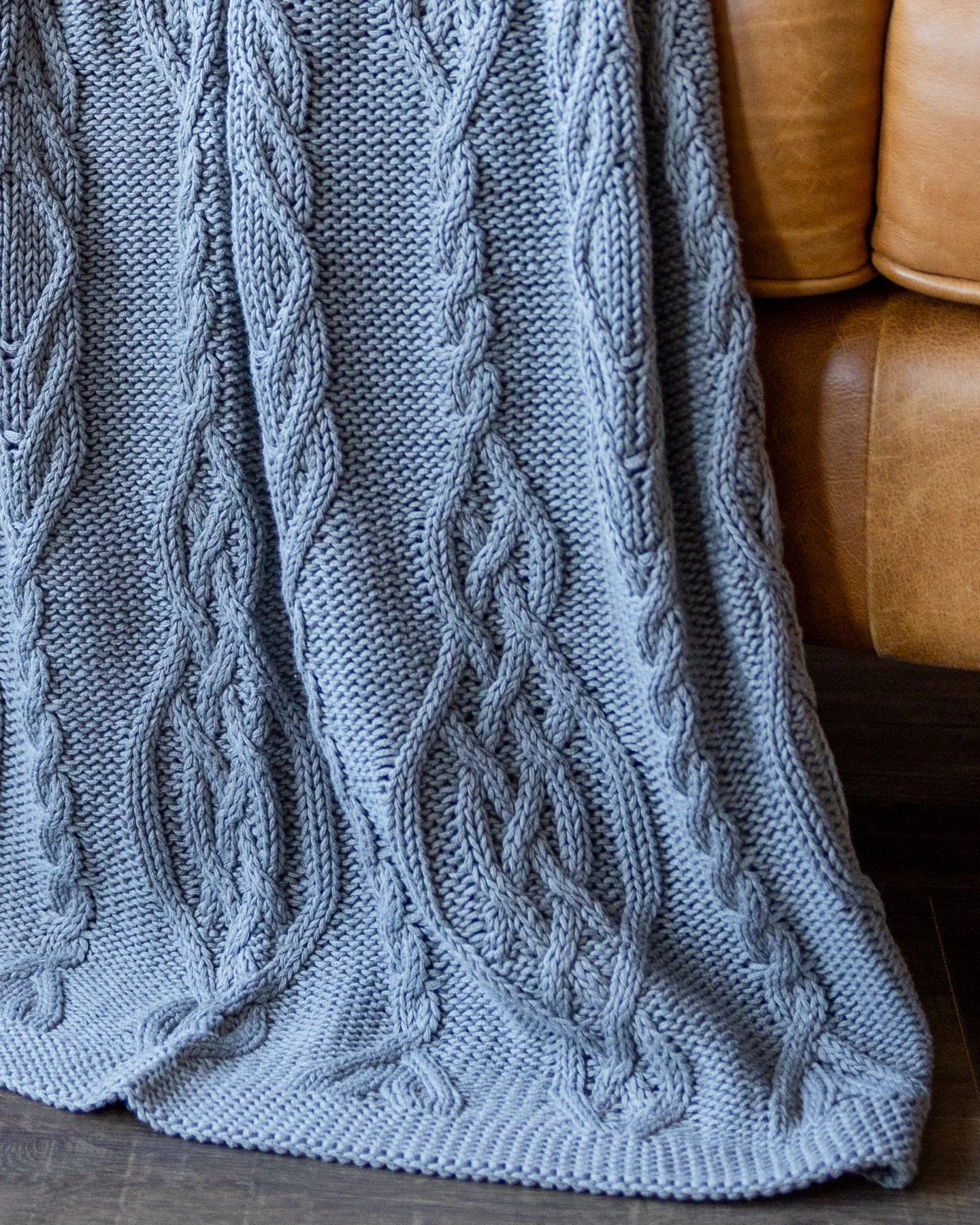 Lennox Organic Cotton Cable Knit Throw Blanket - Image 4