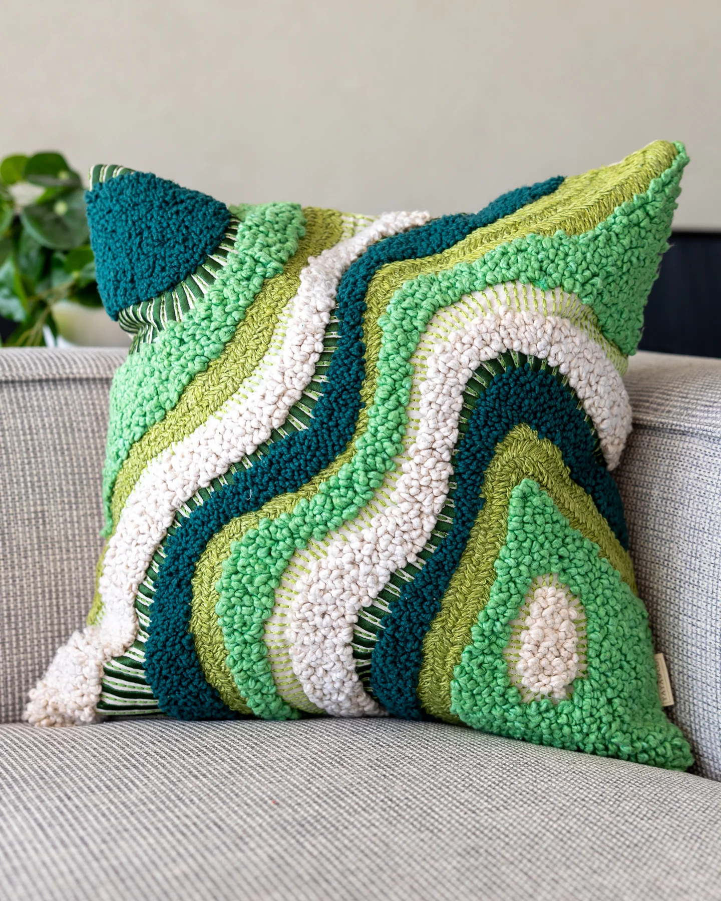 Liam Organic Cotton Abstract Throw Pillow