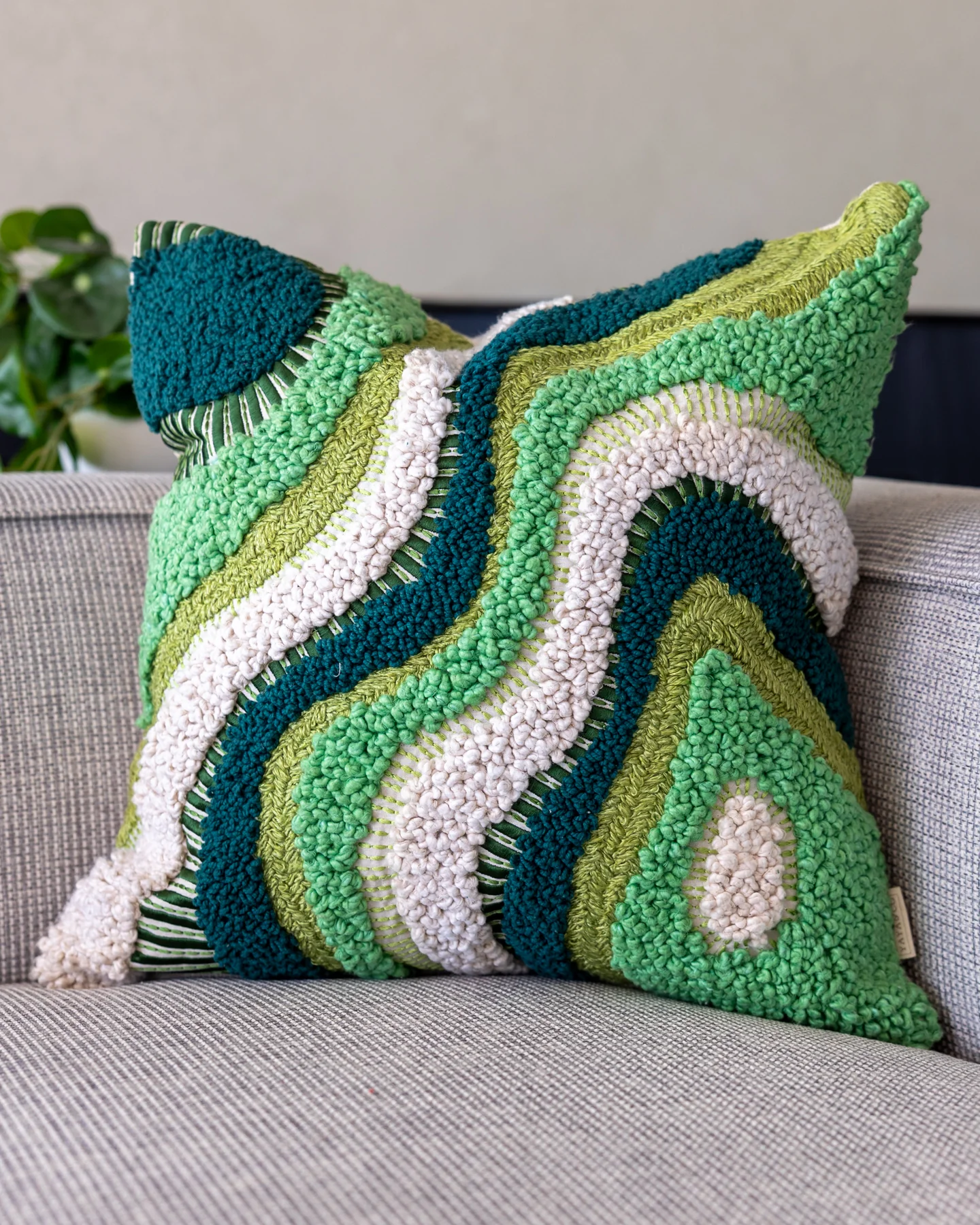 Liam Organic Cotton Abstract Throw Pillow - Image 3