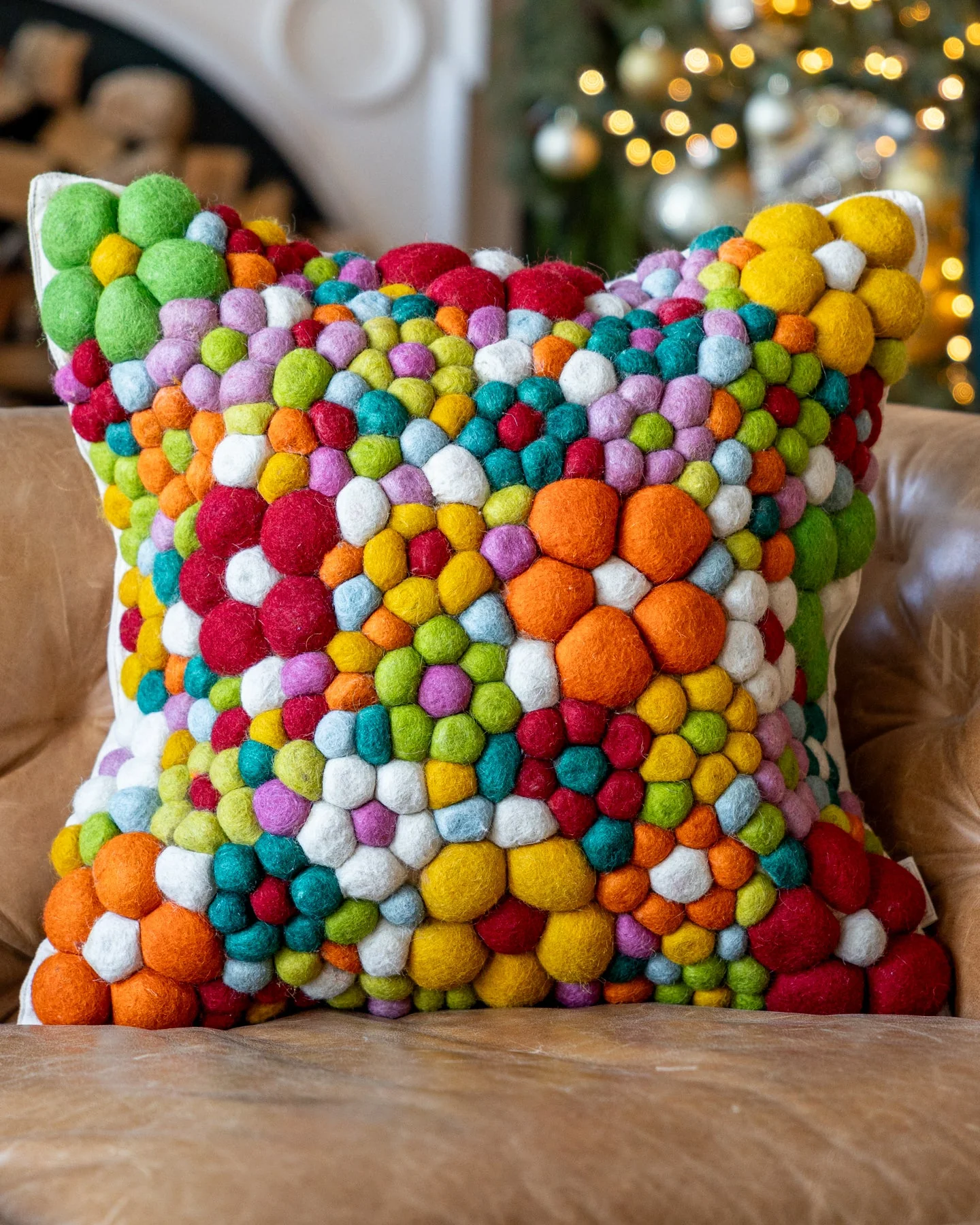 Lolly Organic Wool Abstract Throw Pillow - Image 3