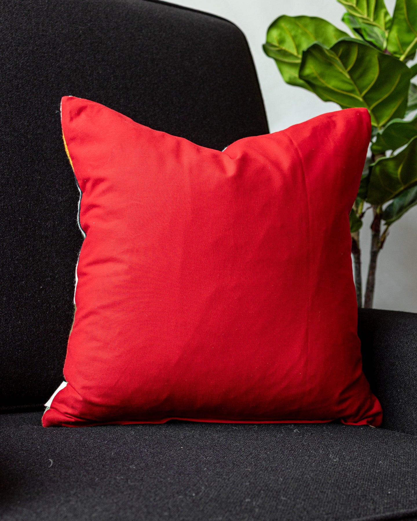 Mila Embroidered Organic Cotton Throw Pillow - Image 4