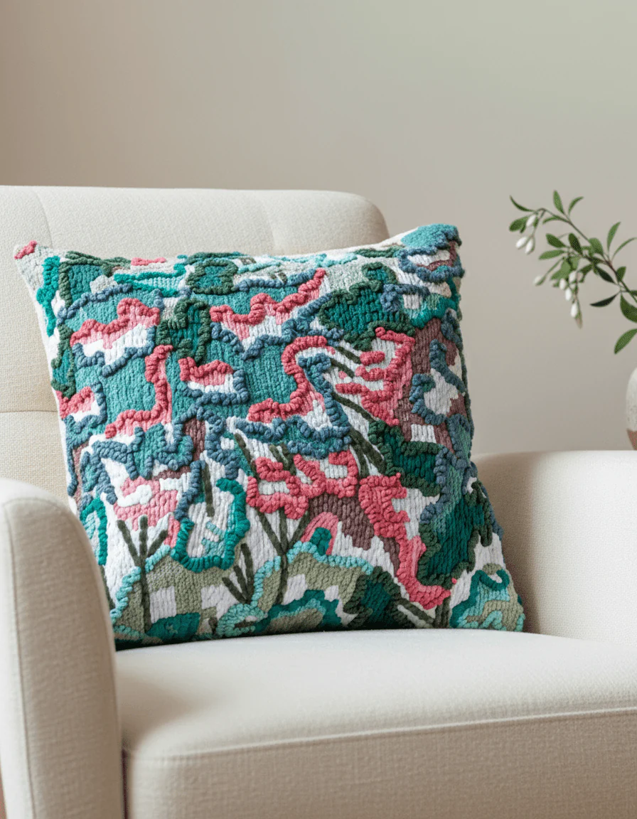 Miller Organic Cotton Abstract Throw Pillow - Image 3