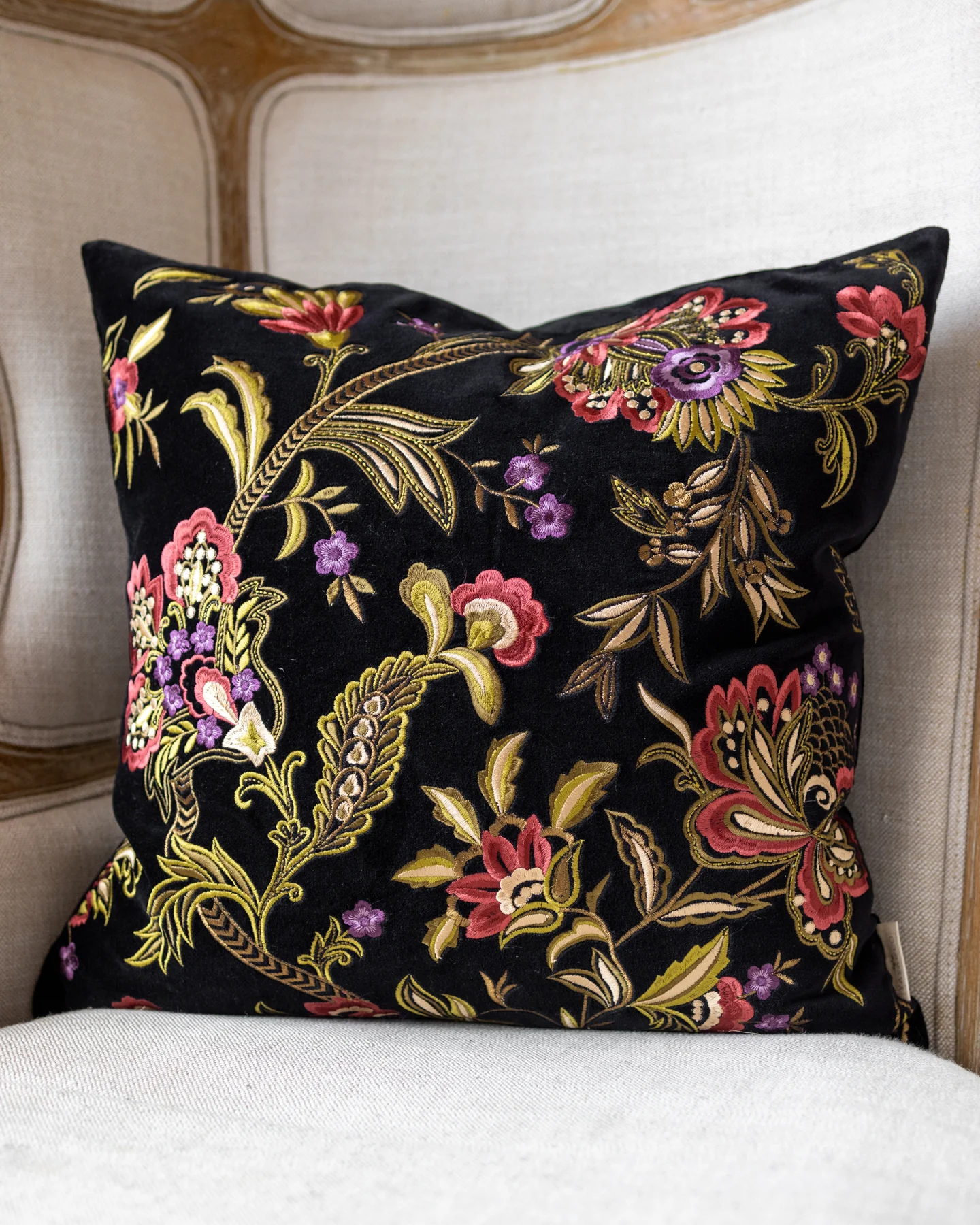 Monica Organic Cotton Velvet Throw Pillow - Image 3