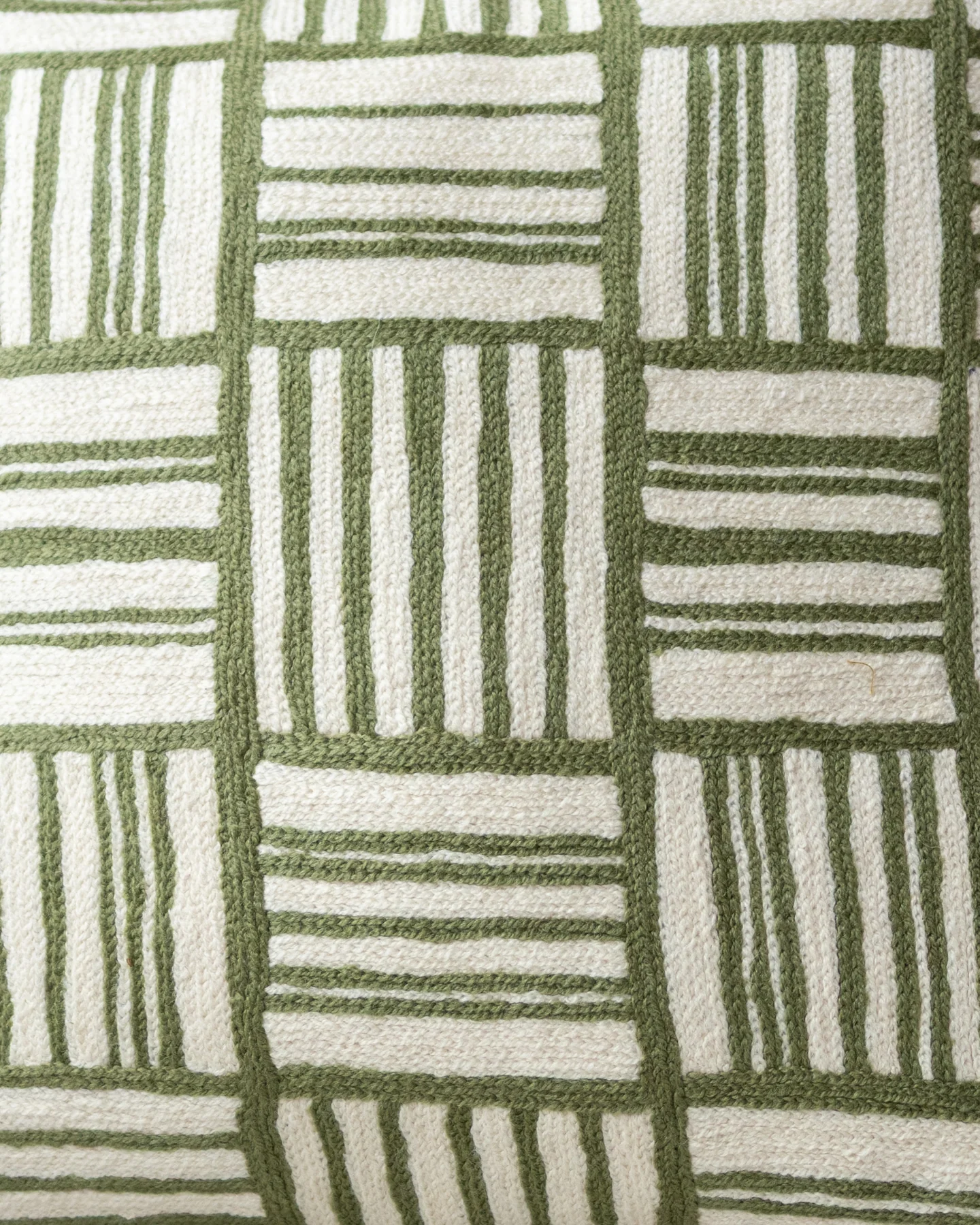 Naoki Embroidered Organic Cotton Geometric Throw Pillow - Image 2