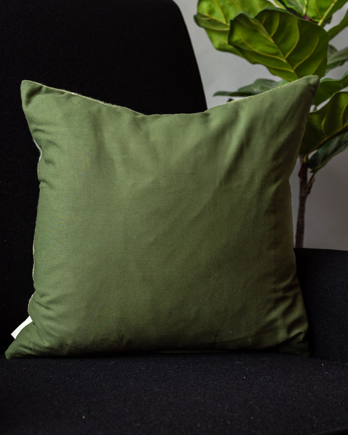 Naoki Embroidered Organic Cotton Geometric Throw Pillow - Image 4