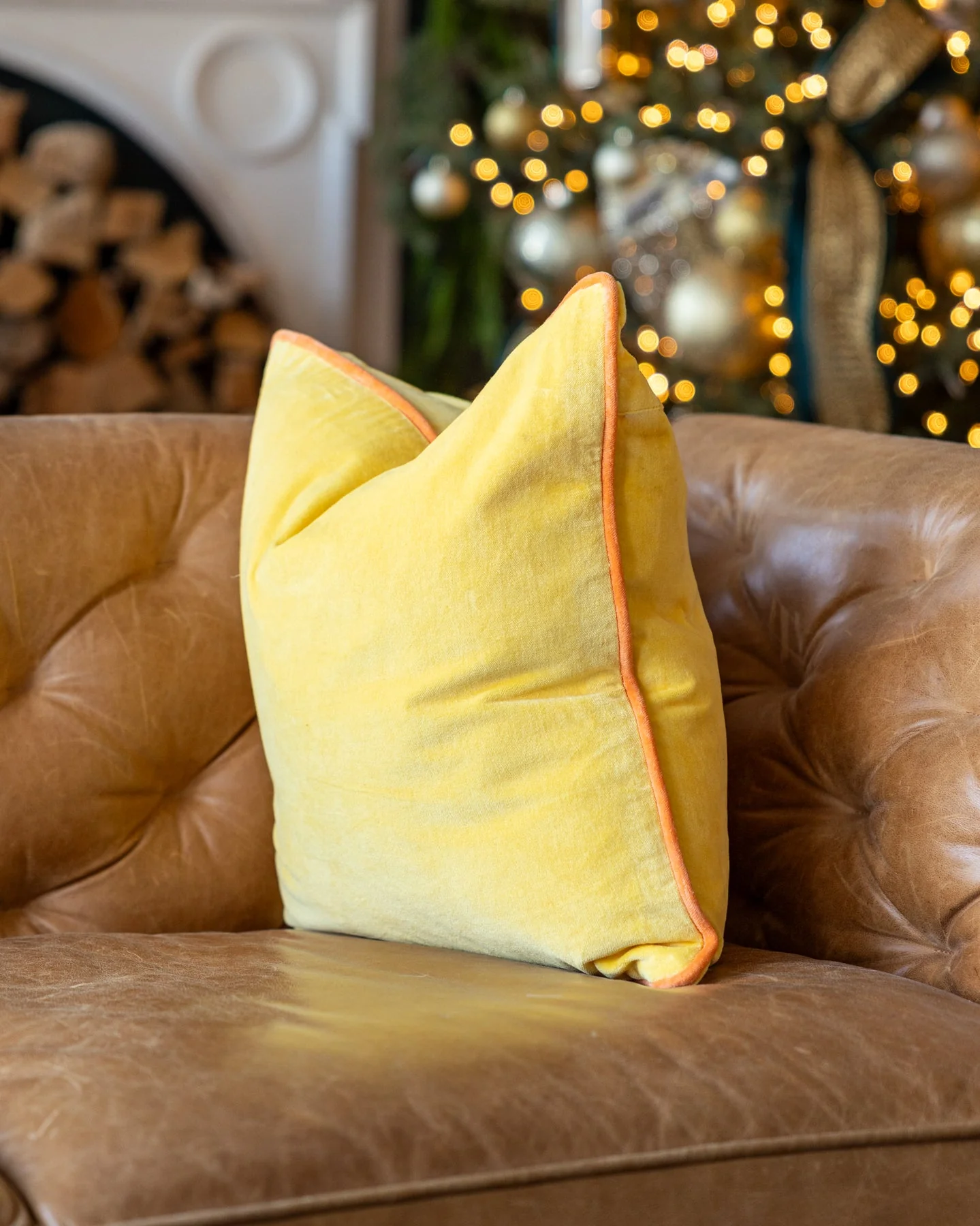 Olivia Organic Cotton Velvet Throw Pillow - Image 7