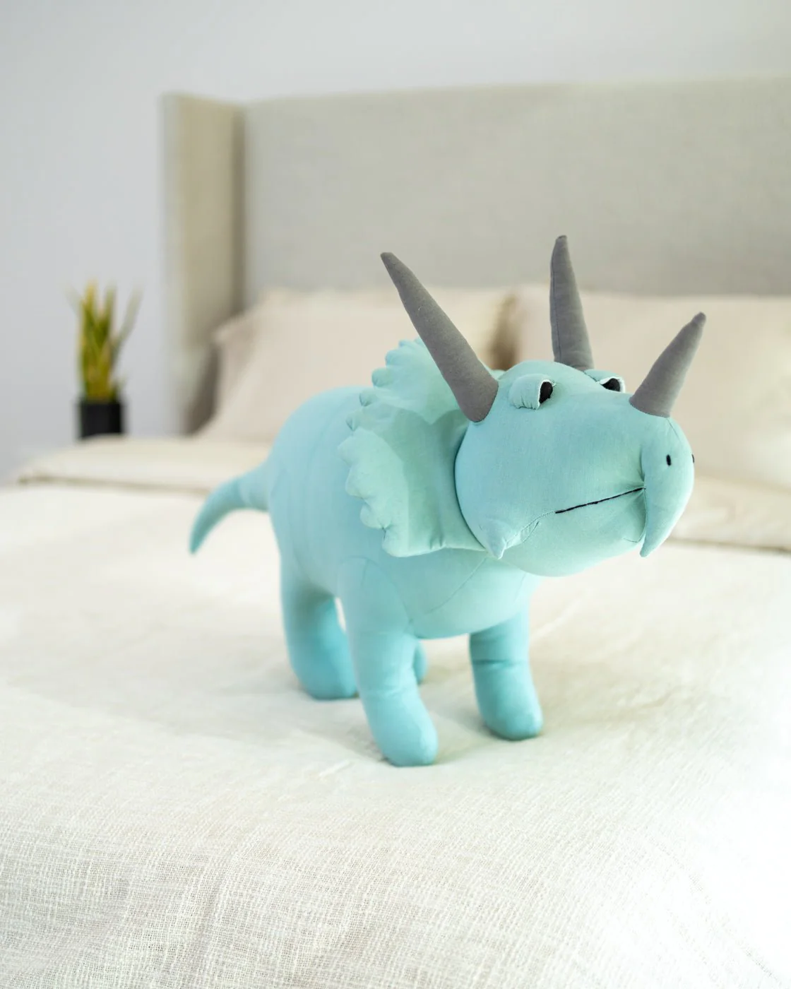 Organic Cotton Triceratops Dinosaur Pillow - Image 4